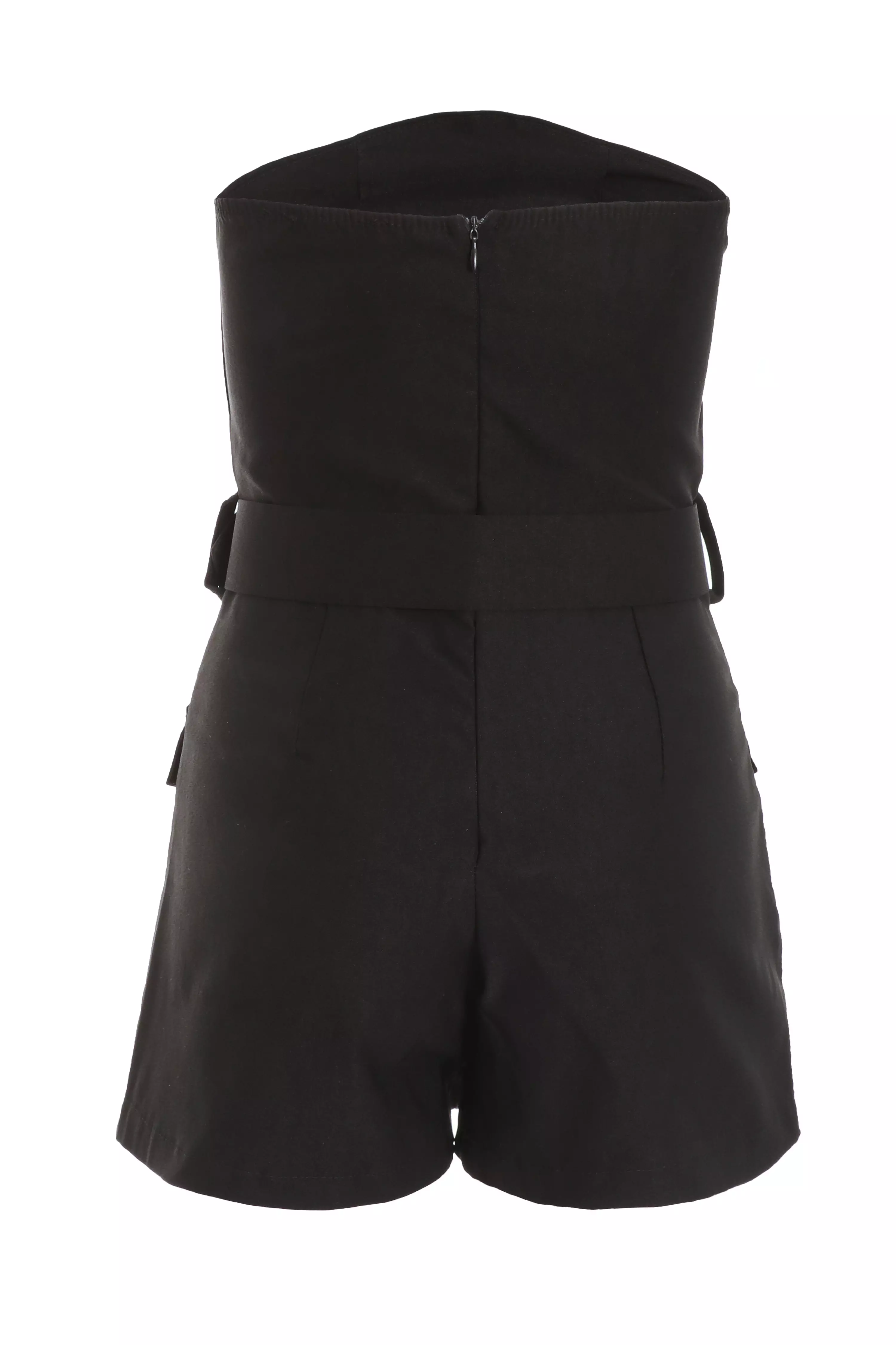 Black Bandeau Belted Playsuit