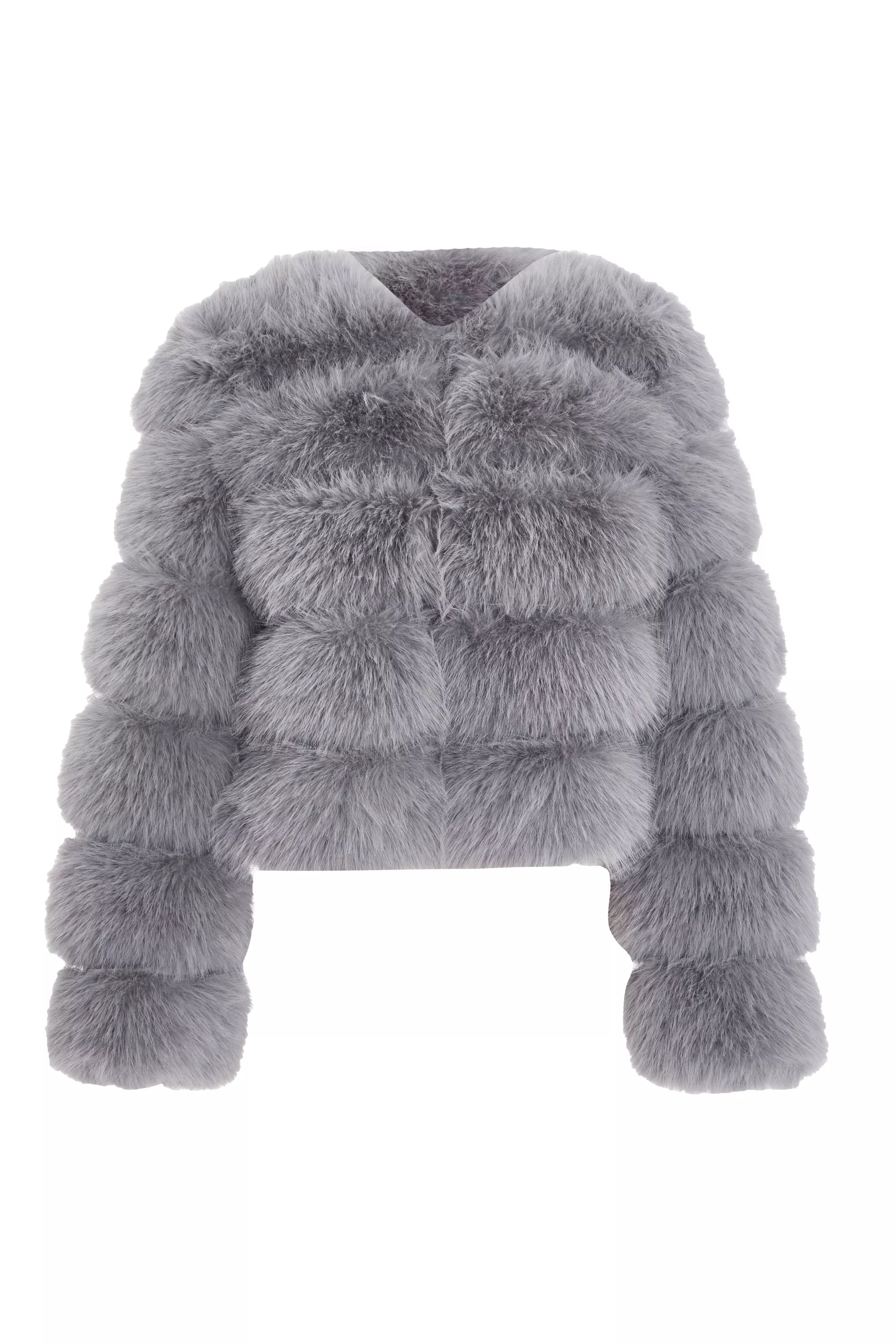 Grey Faux Fur Jacket