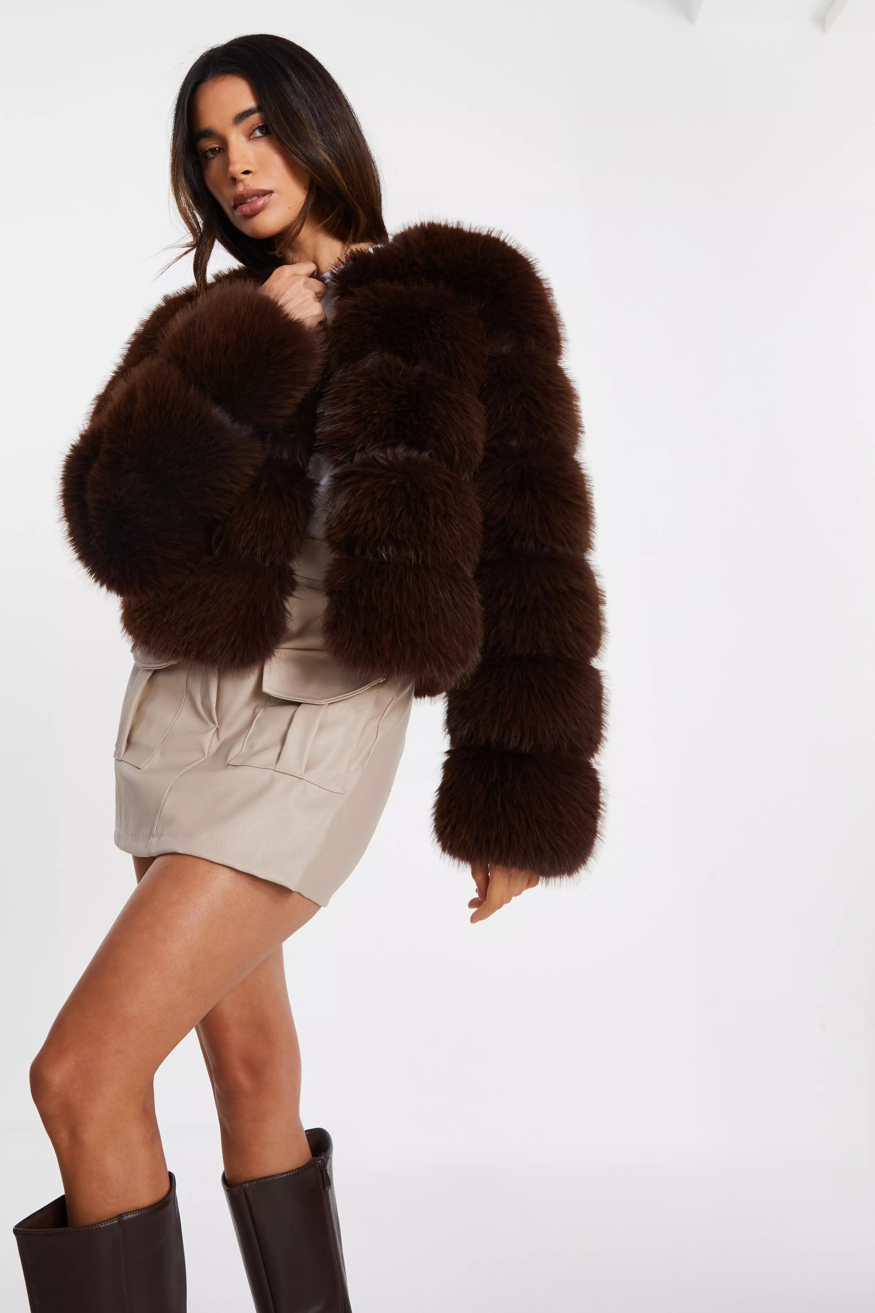 Brown Faux Fur Jacket