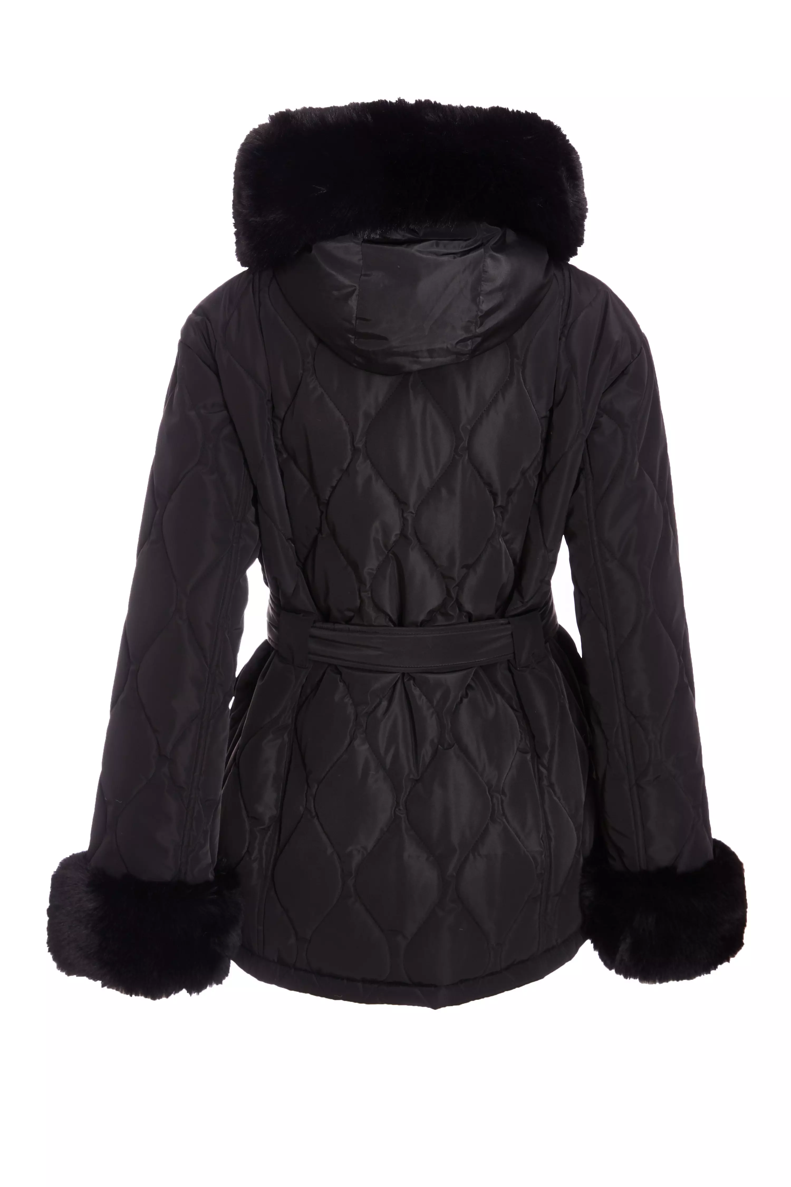 Black Faux Fur Trim Jacket