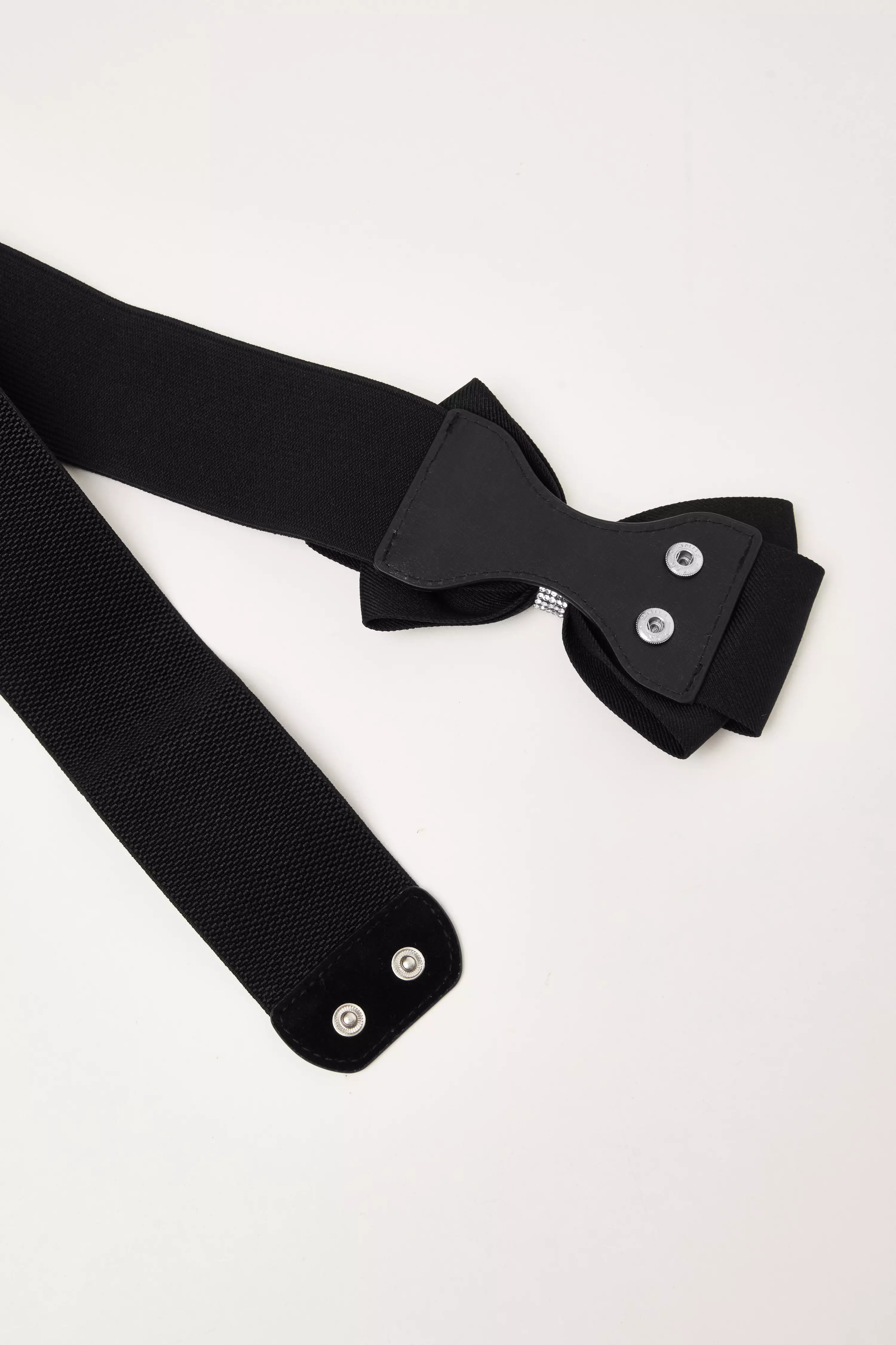 Black Elasticated Bow Belt