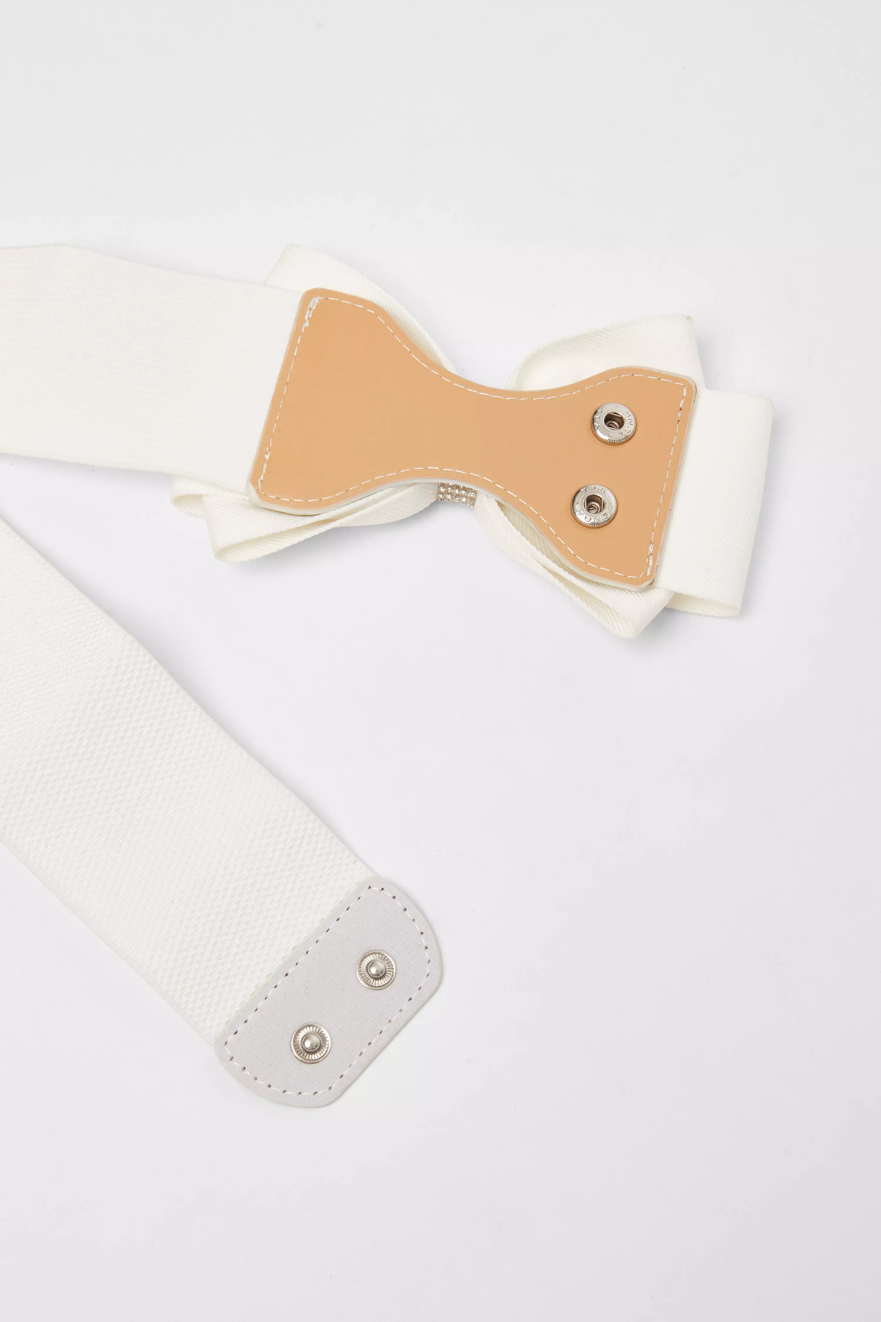 White Elasticated Bow Belt