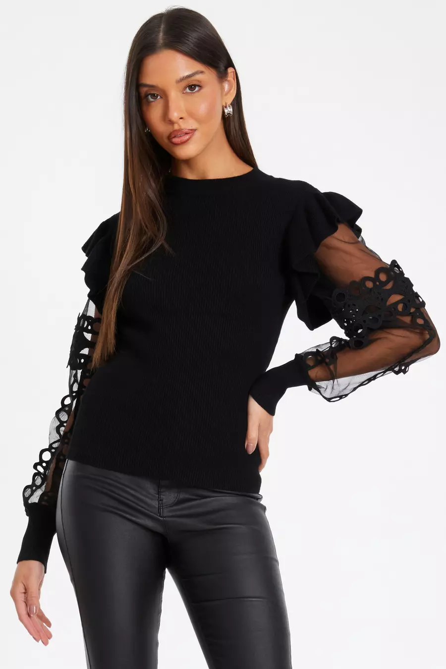 Black mesh jumper best sale