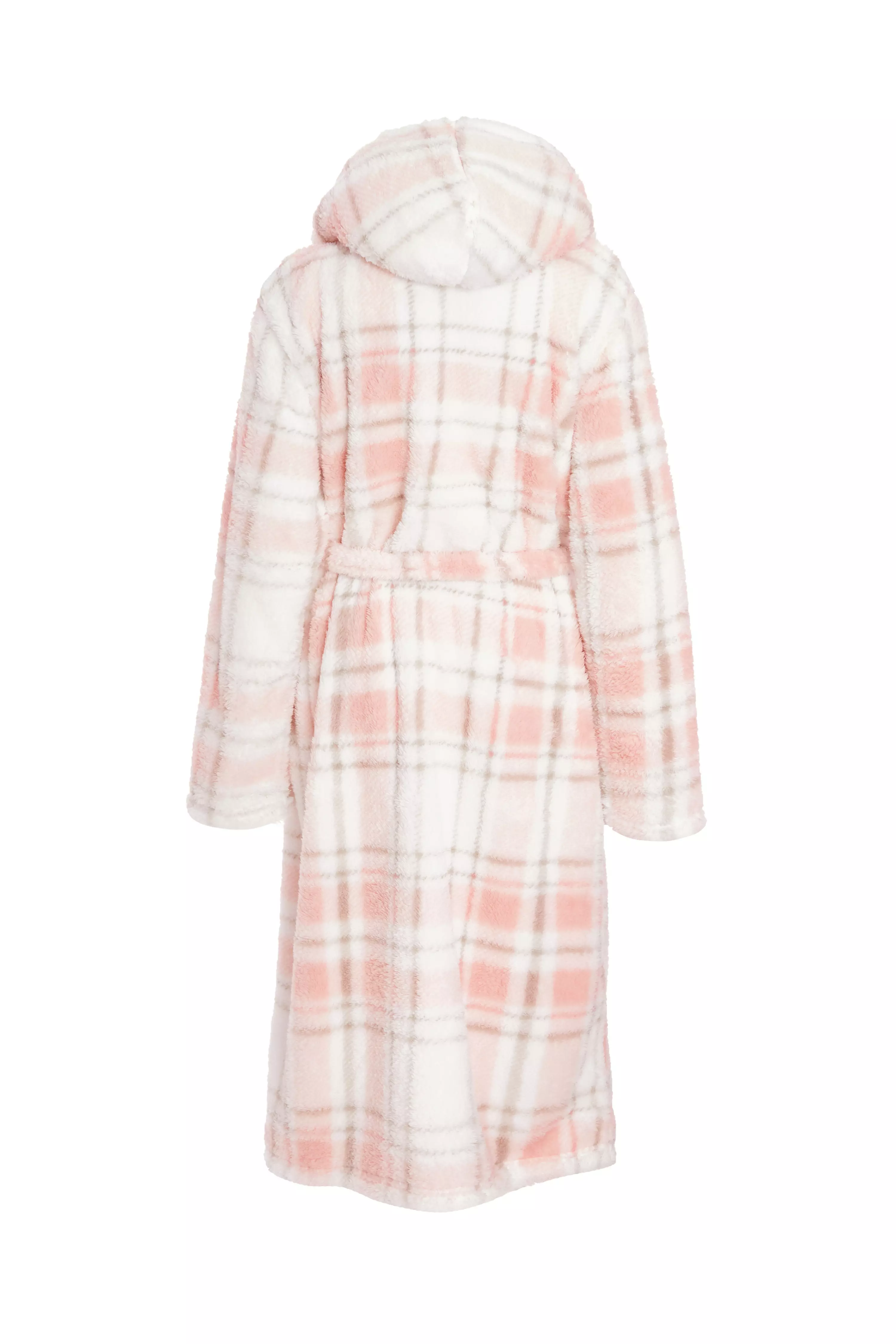 Pink Check Print Robe