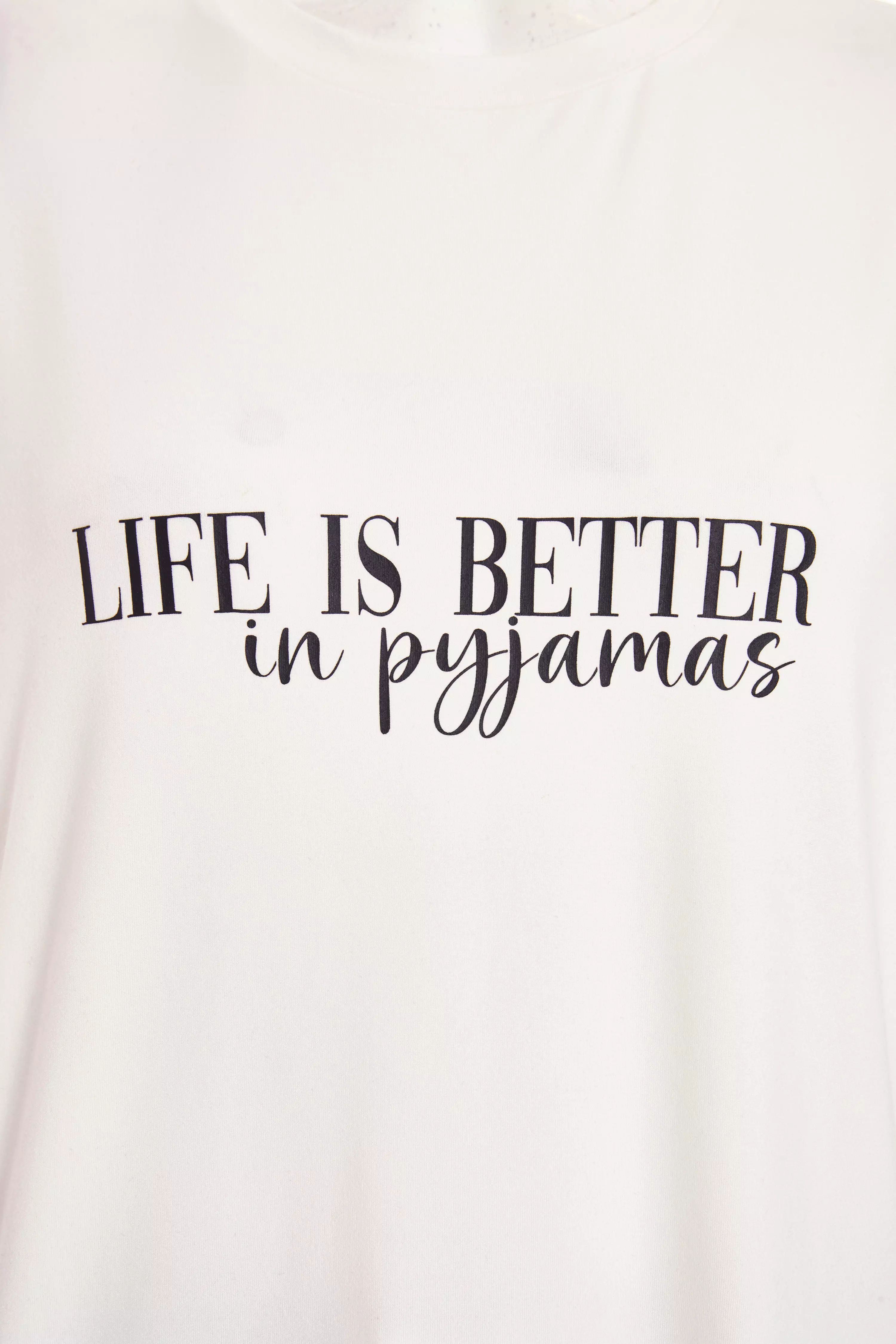 Black Slogan Pyjama Set