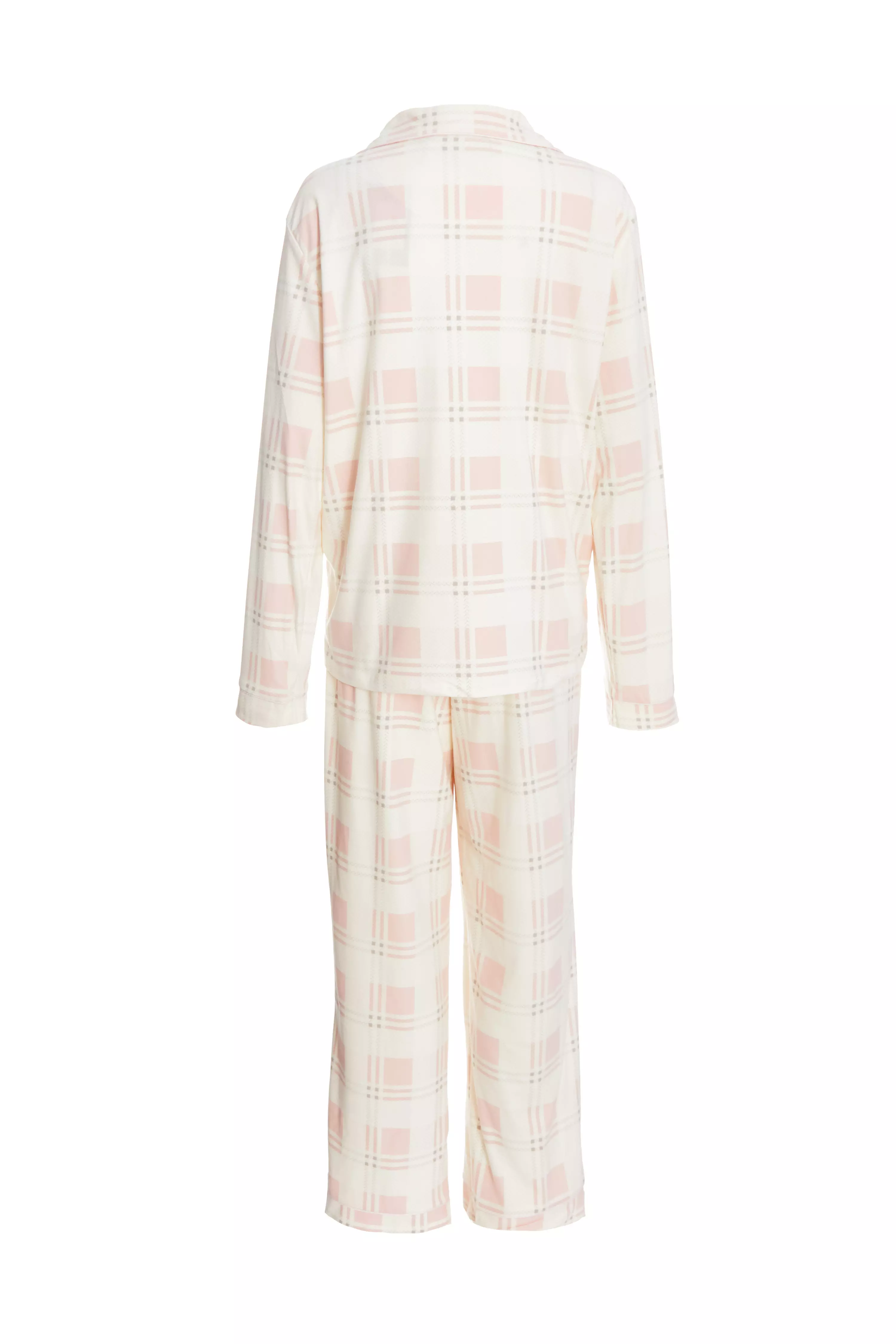 Pink Checked Long Pyjama Set