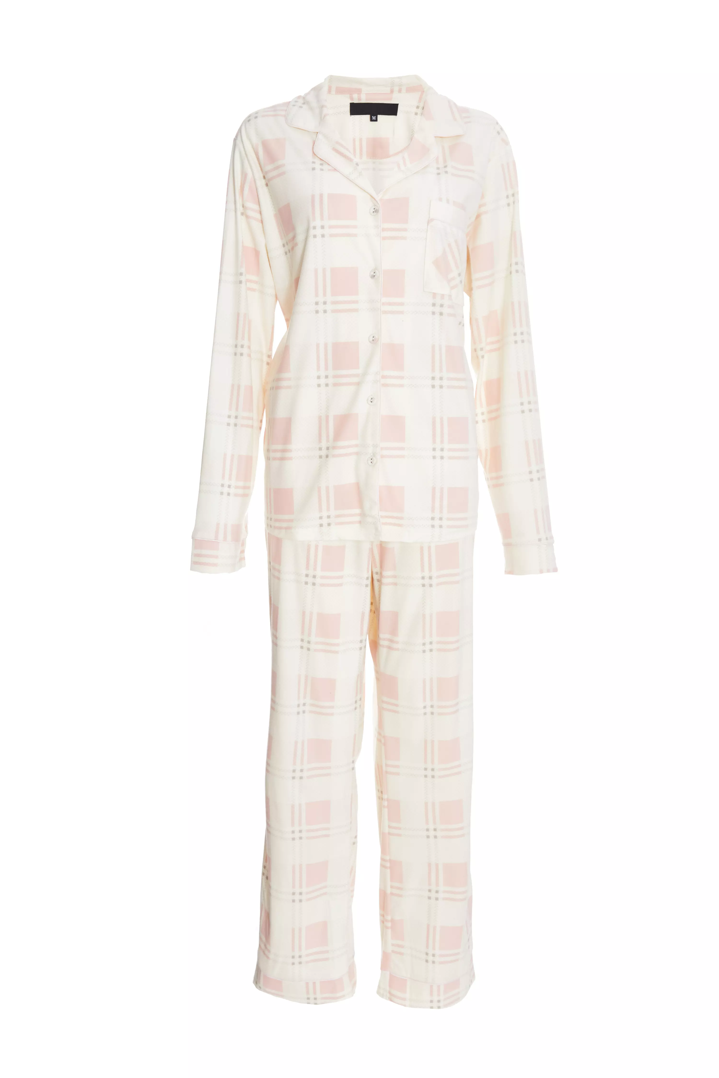 Pink Checked Long Pyjama Set