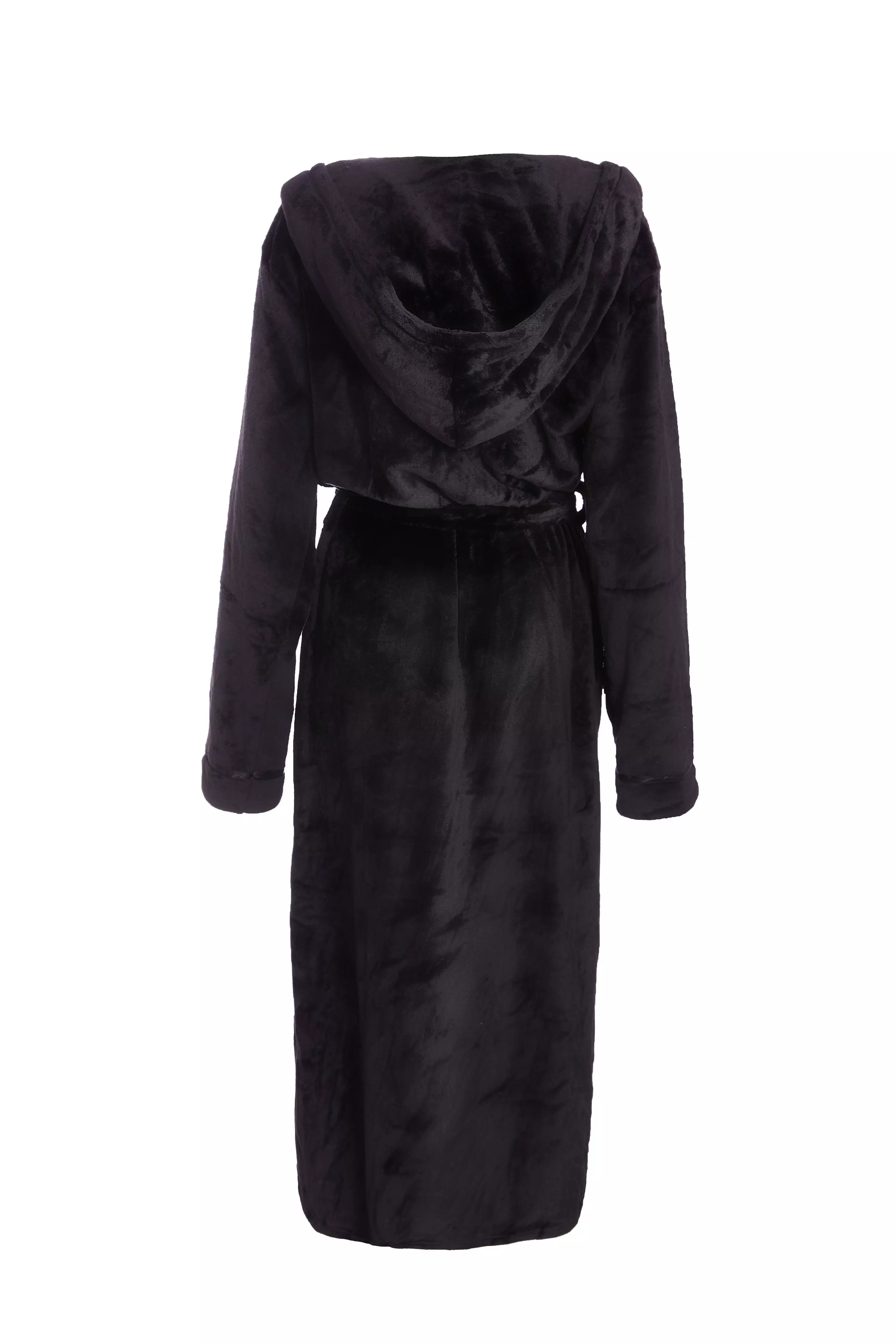 Black Long Hooded Robe