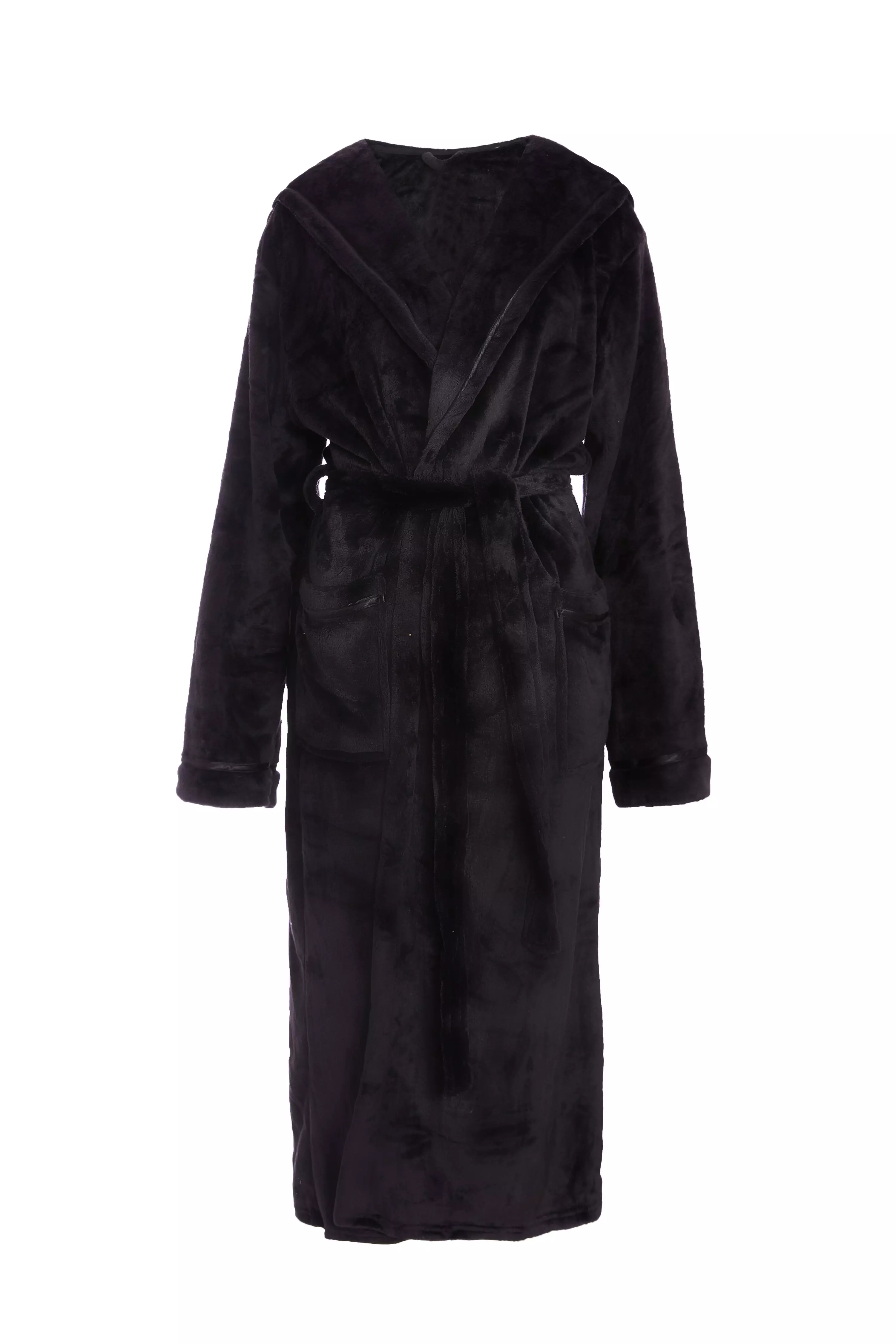 Black Long Hooded Robe