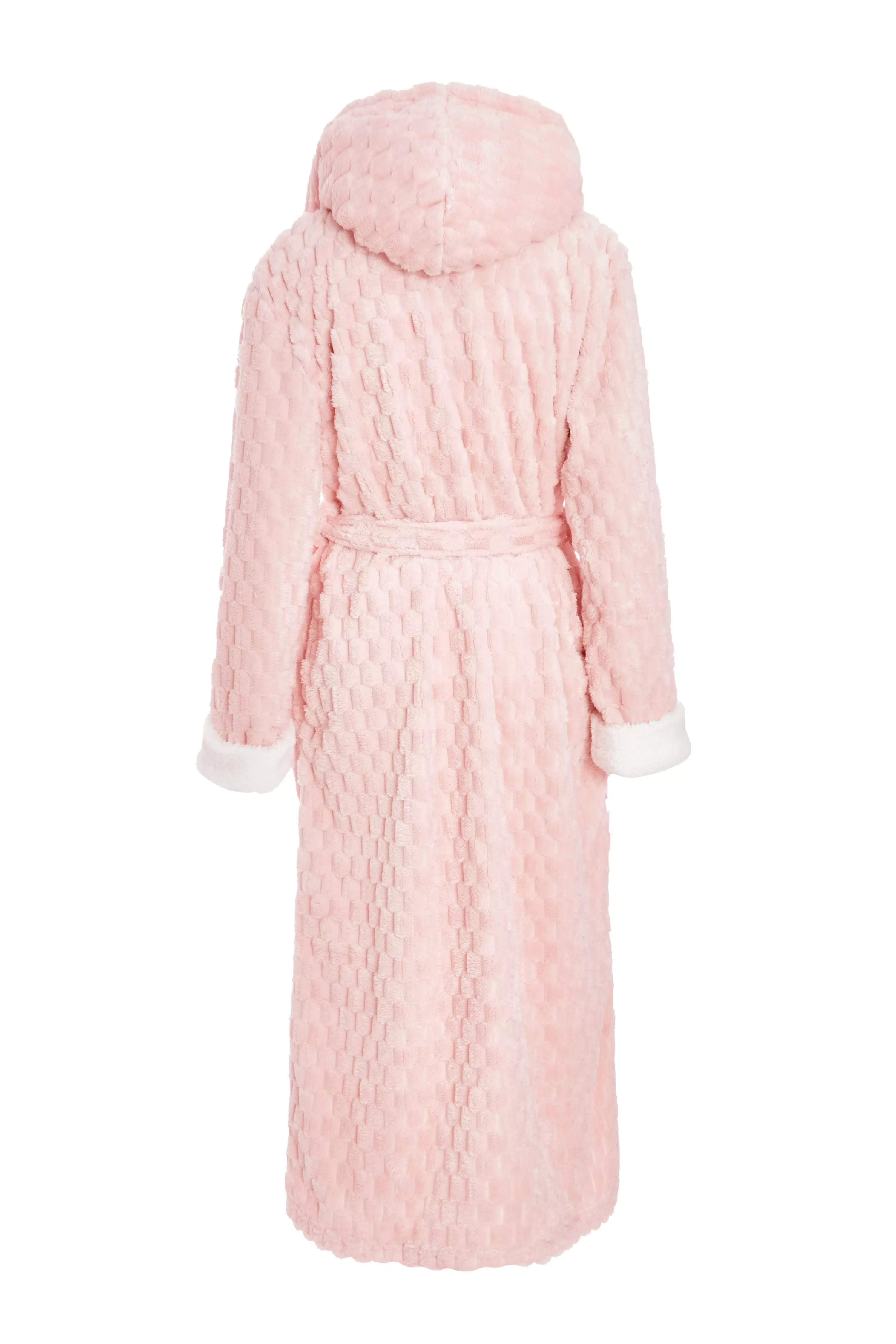 Pink Textured Fleece Robe