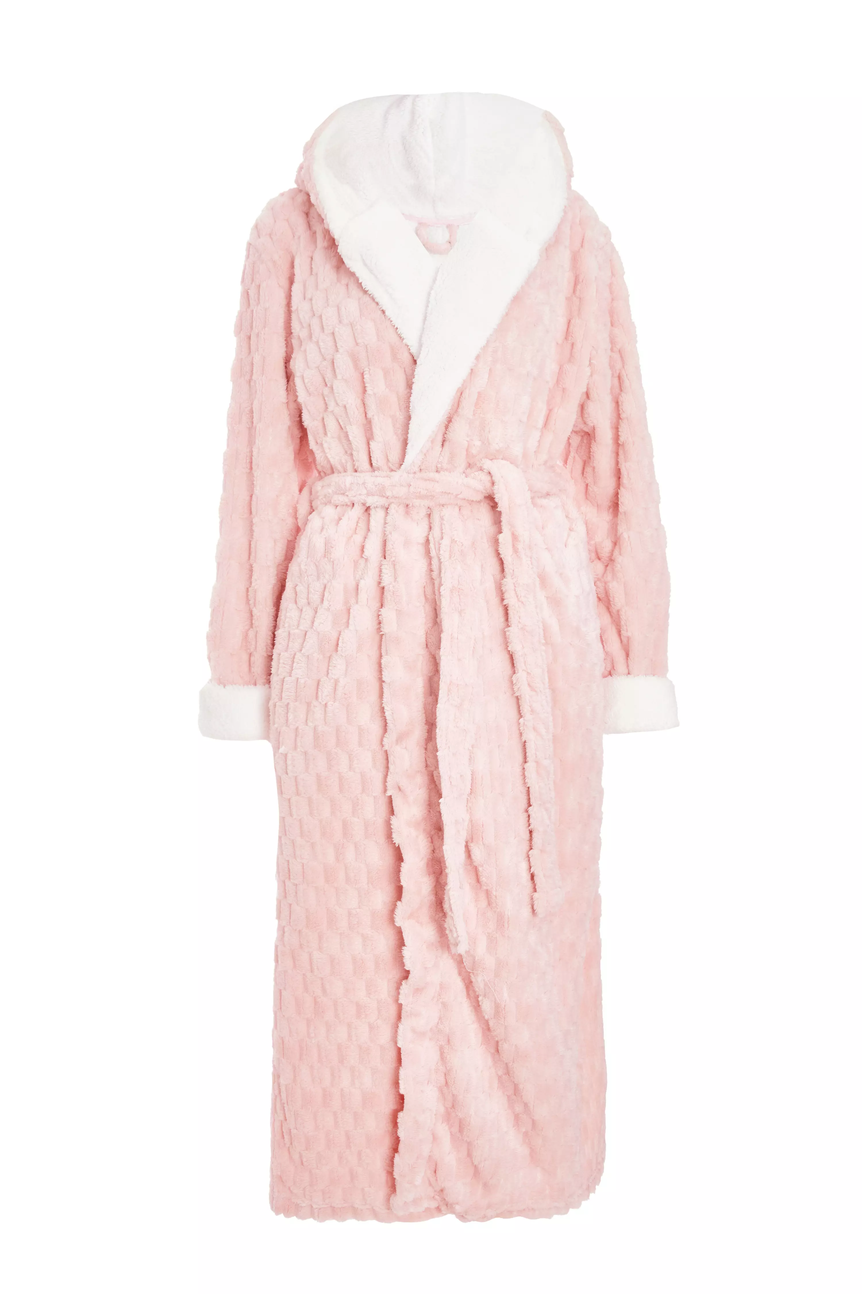 Pink Textured Fleece Robe