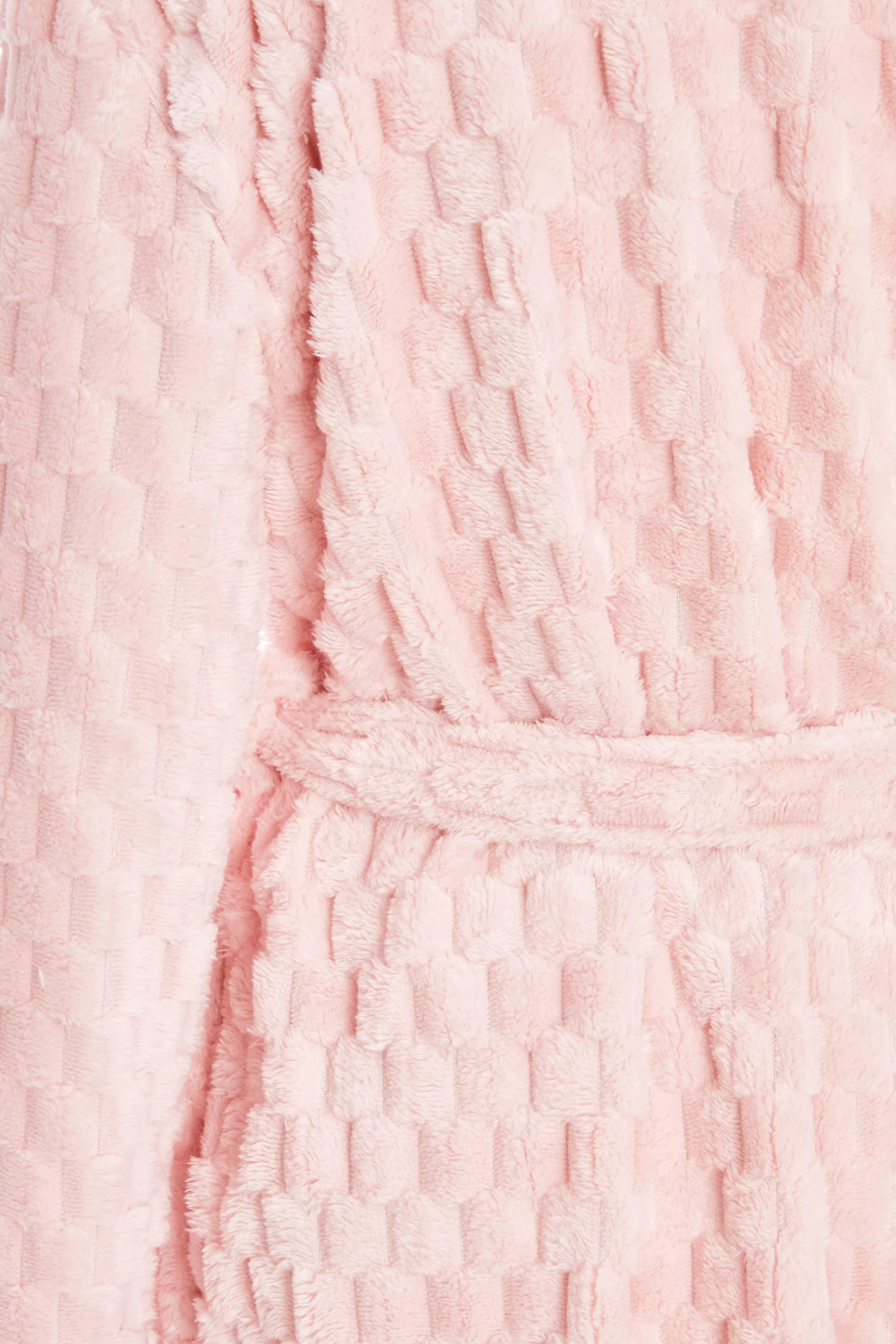 Pink Textured Fleece Robe