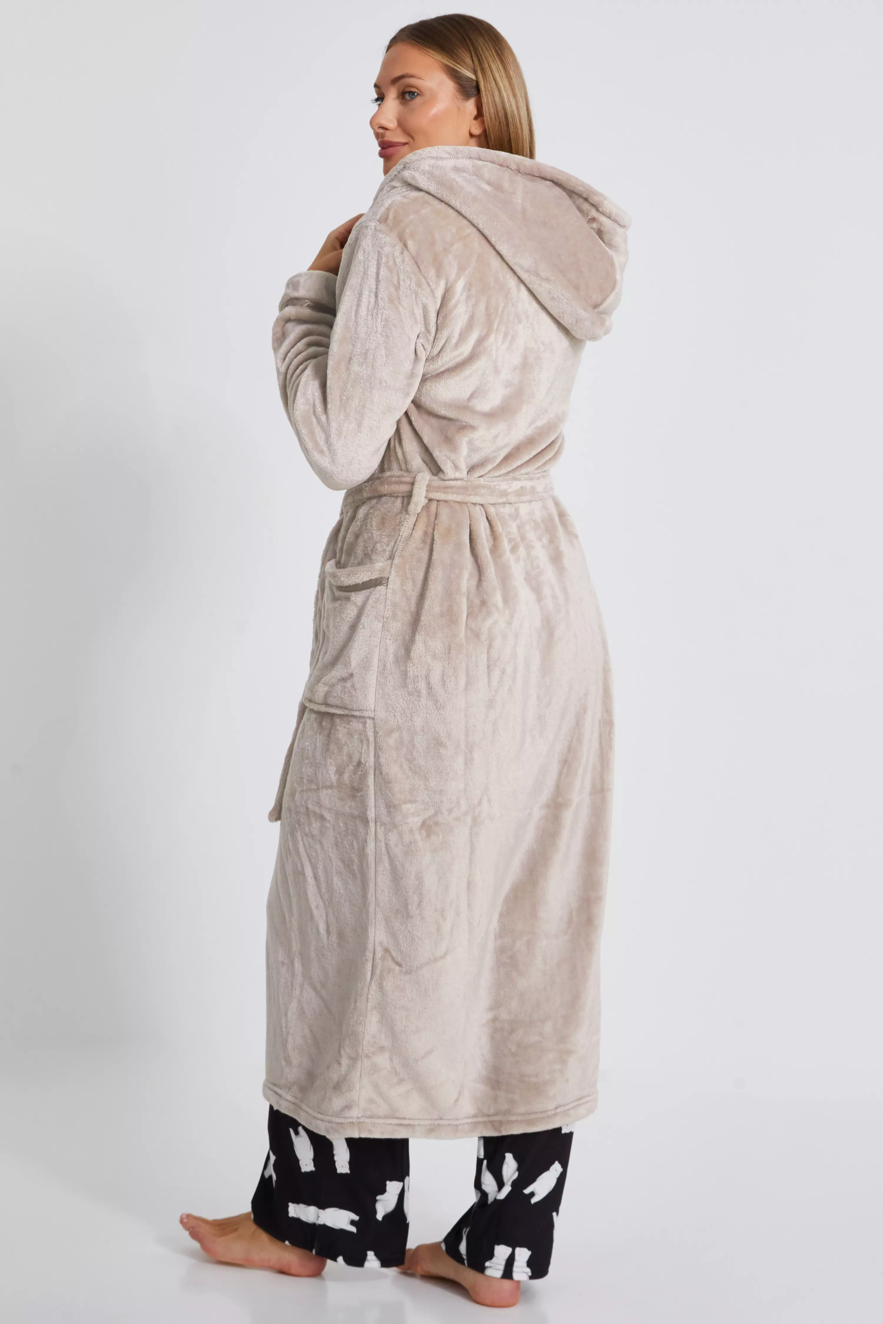 Brown Long Hooded Robe