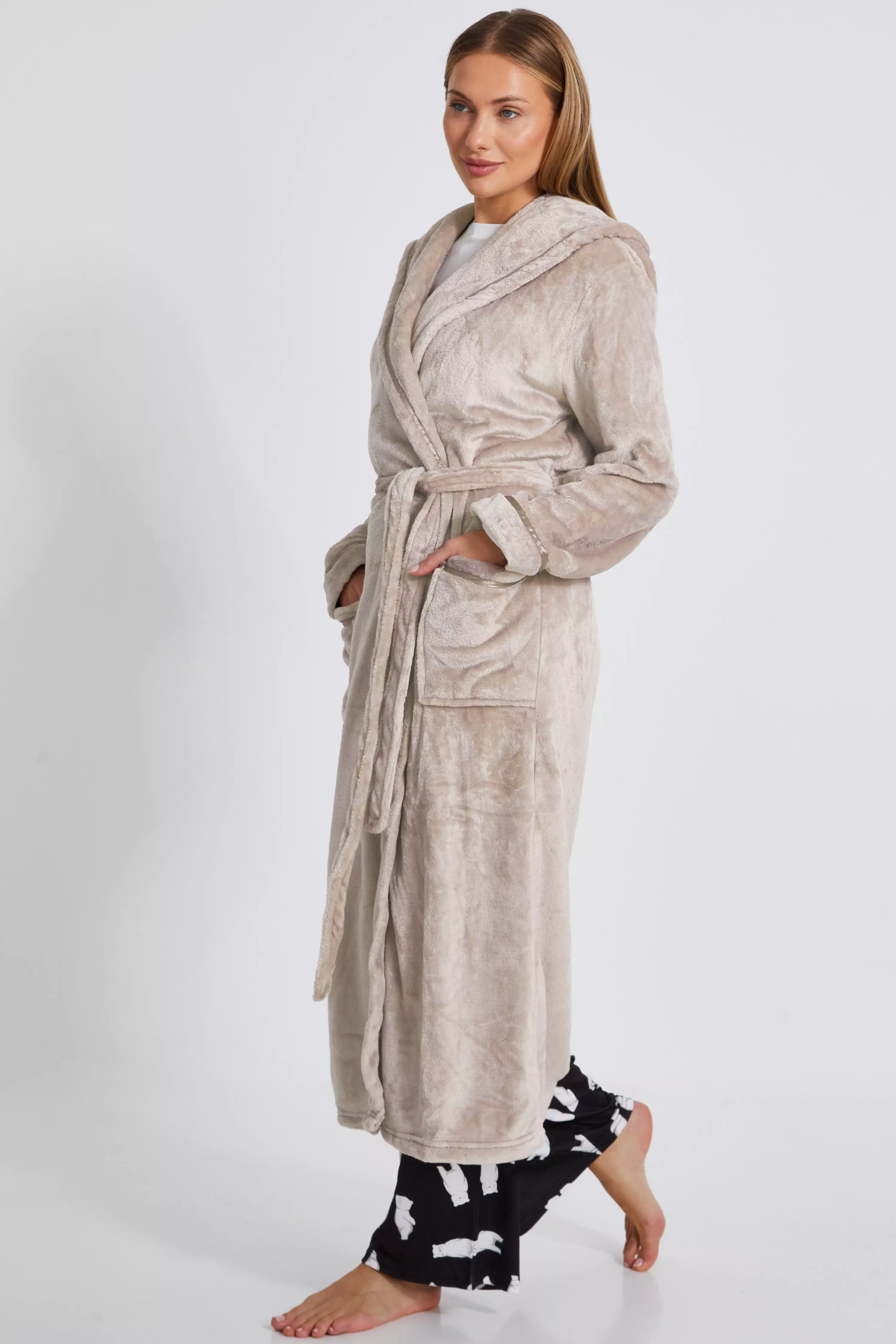 Brown Long Hooded Robe