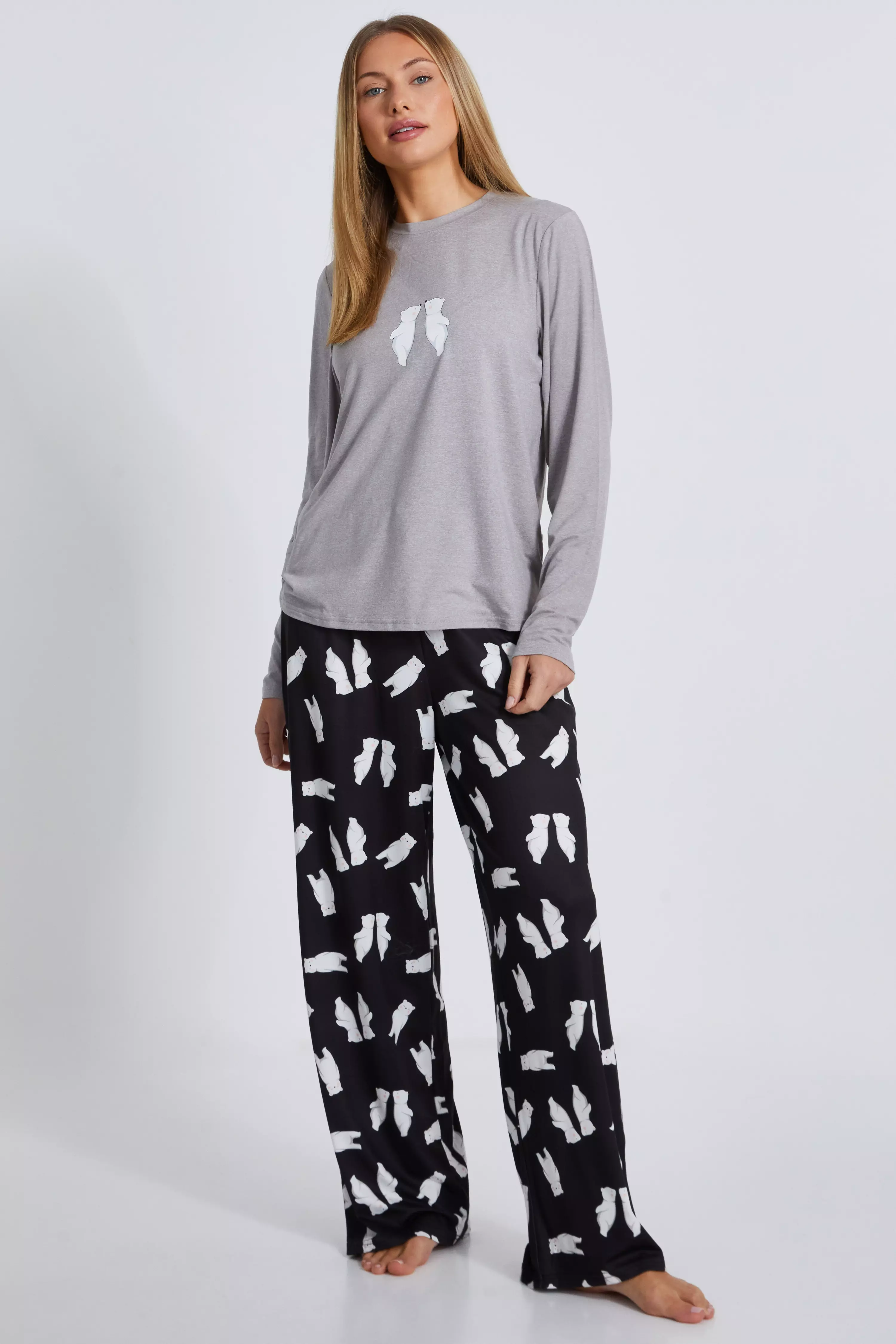 Grey Polar Bear Pyjama Set