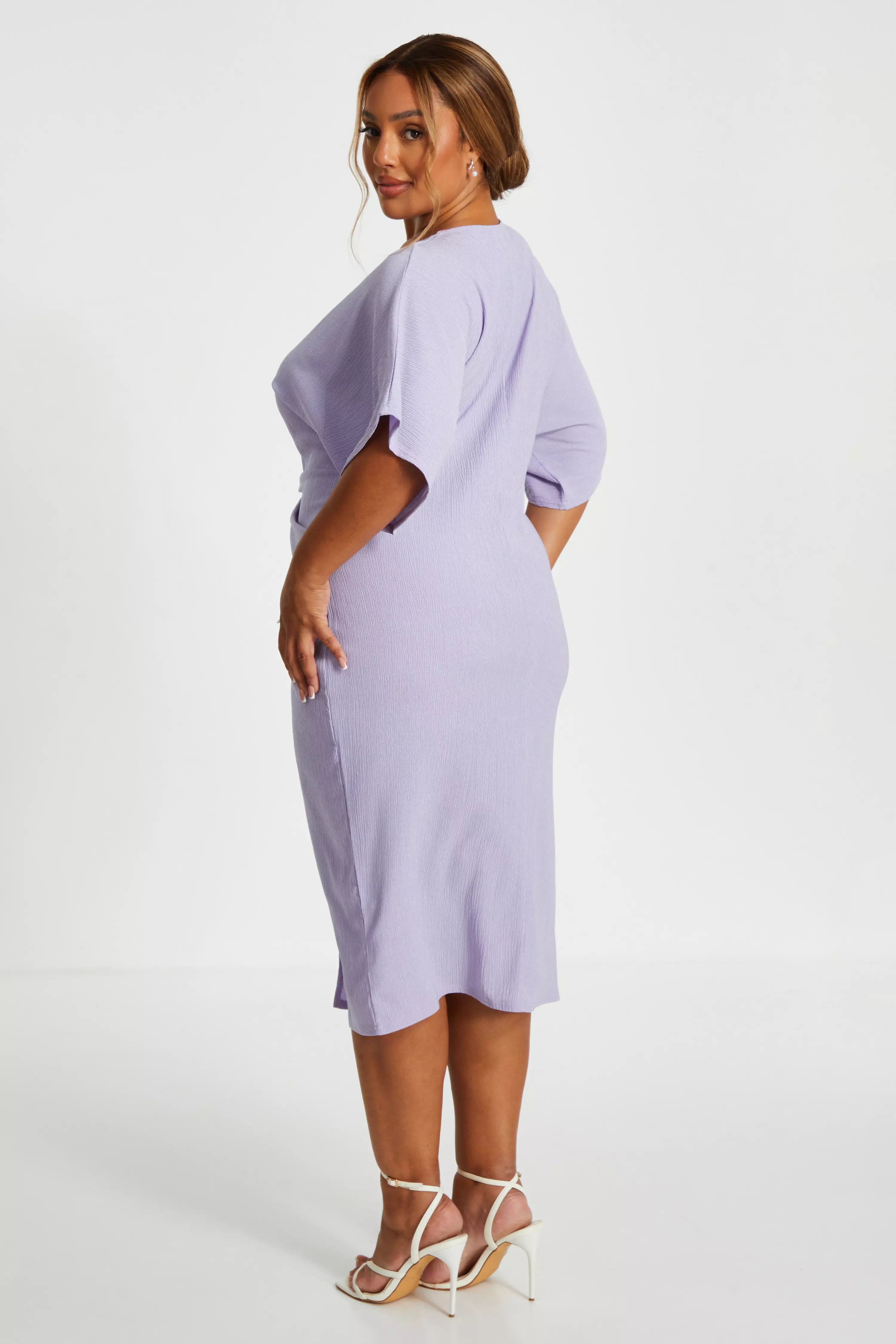 Curve Lilac Knot Front Midi Dress