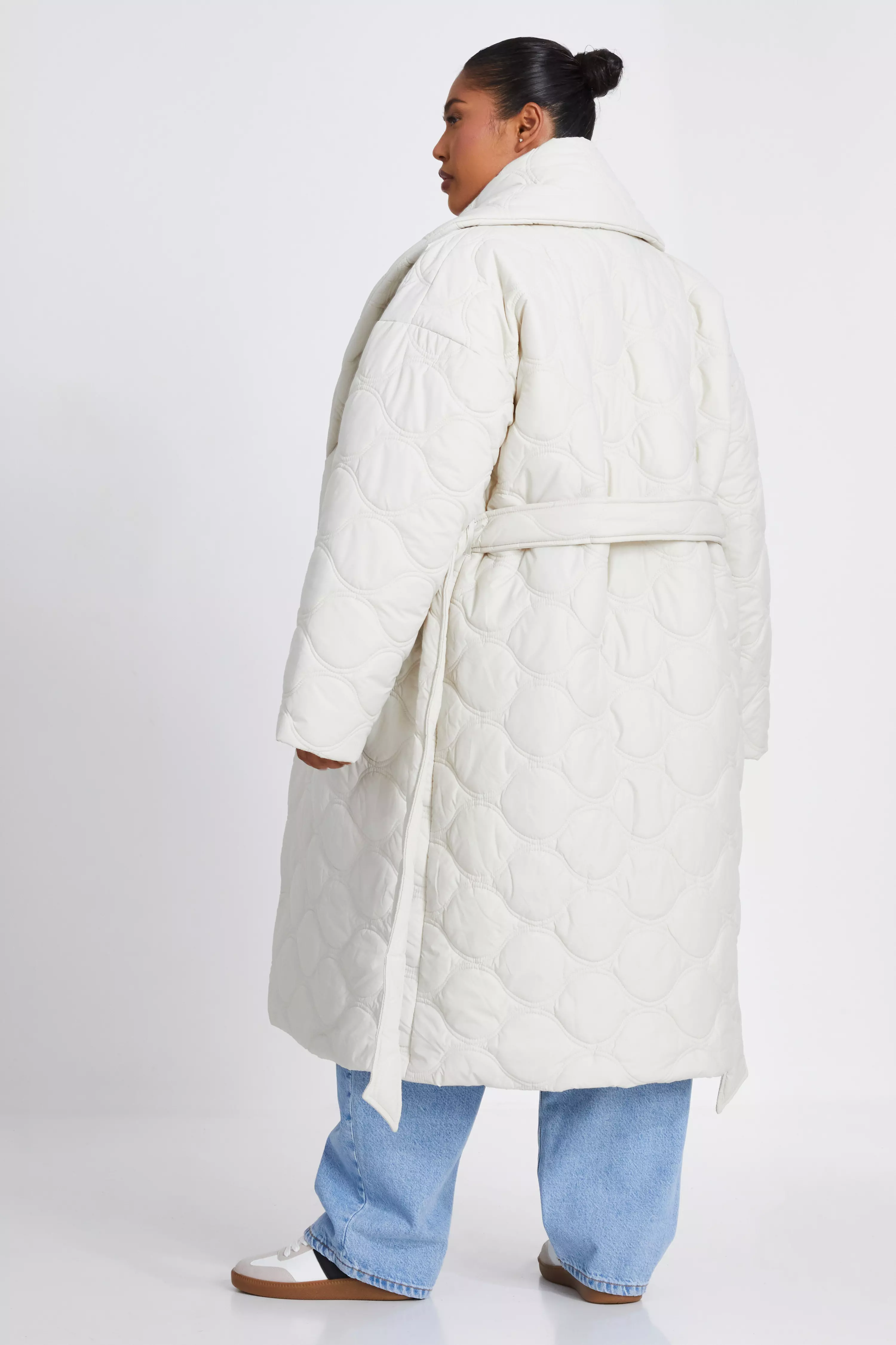 Curve Quilted Wrap Coat 