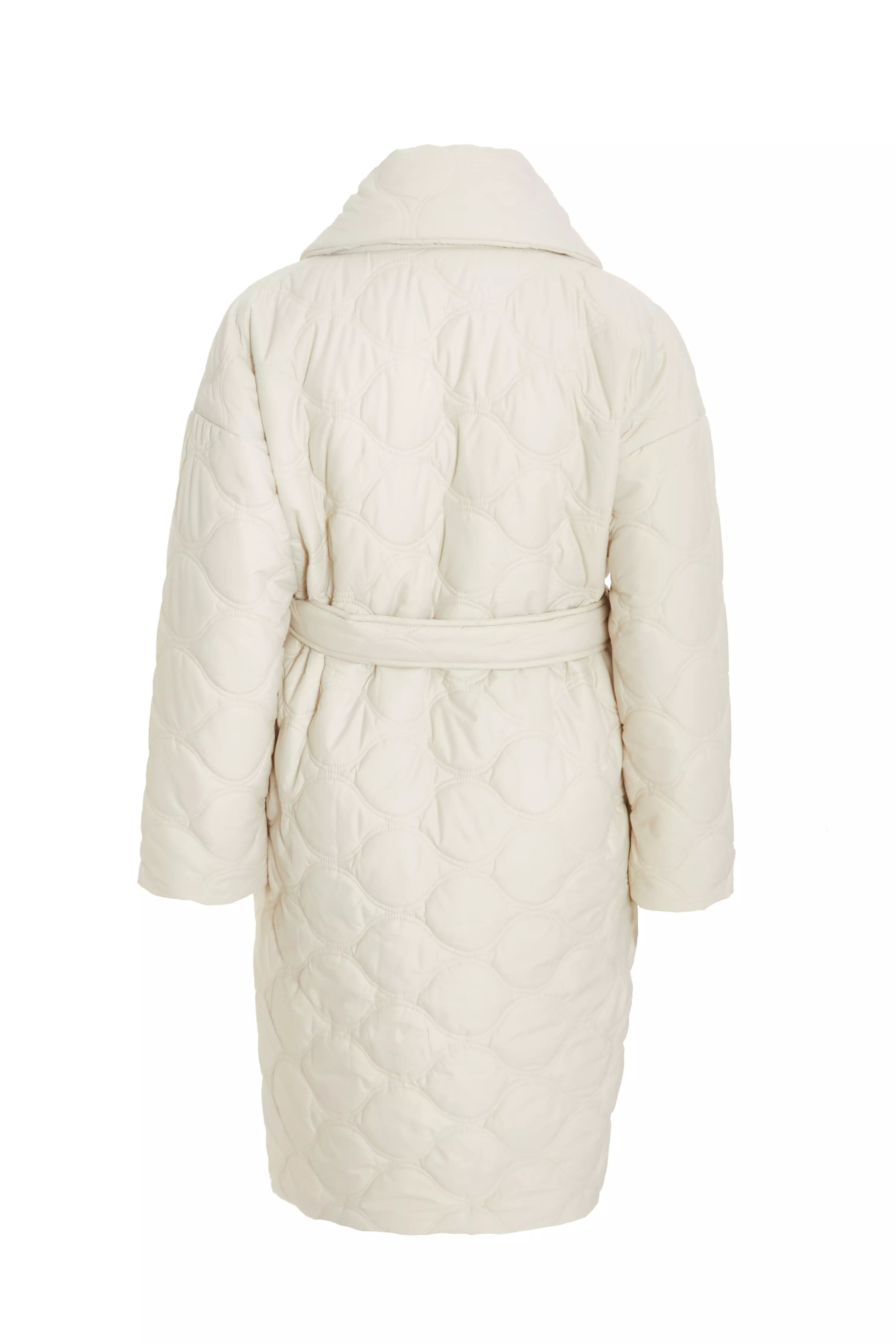 Curve Quilted Wrap Coat 