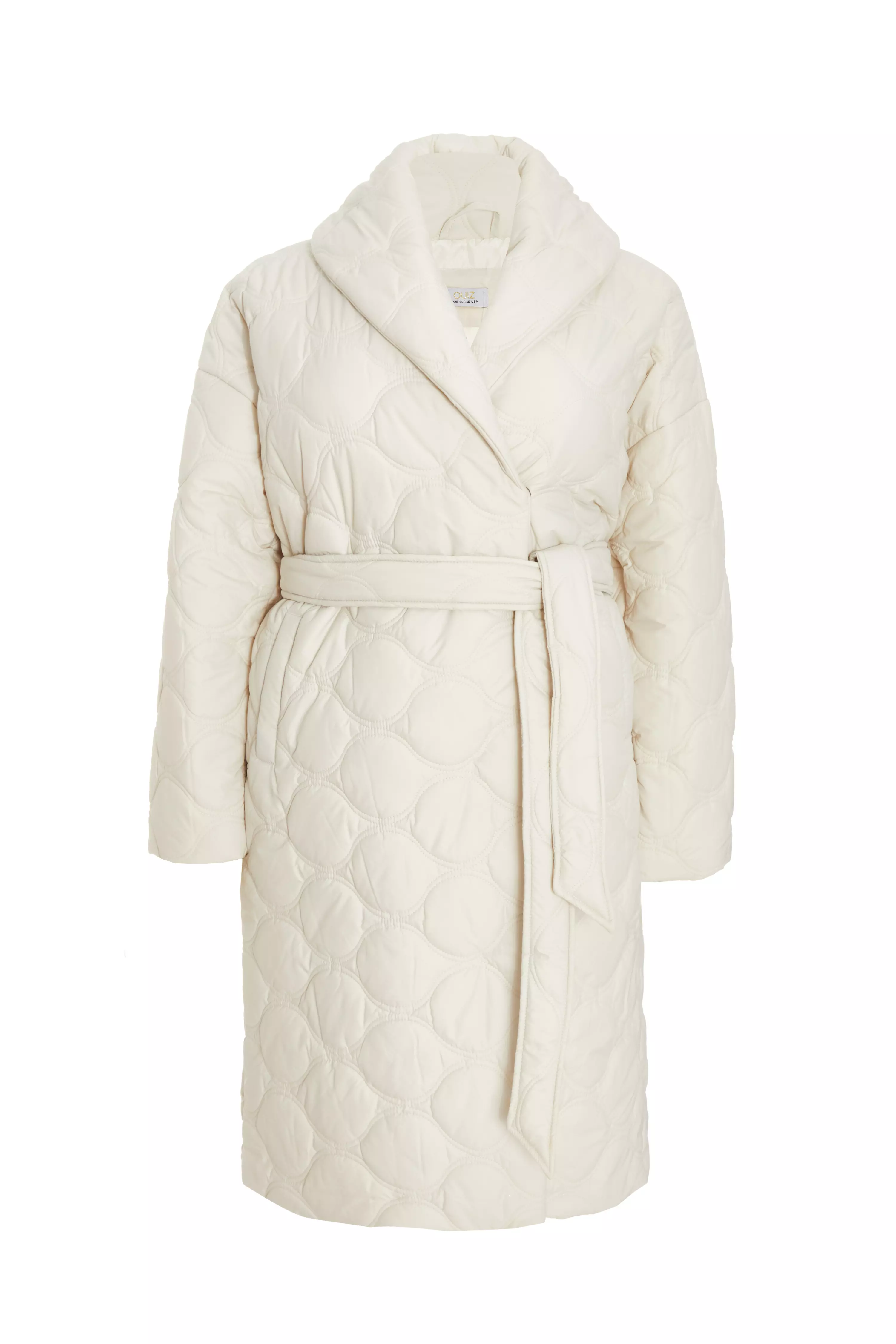 Curve Quilted Wrap Coat 