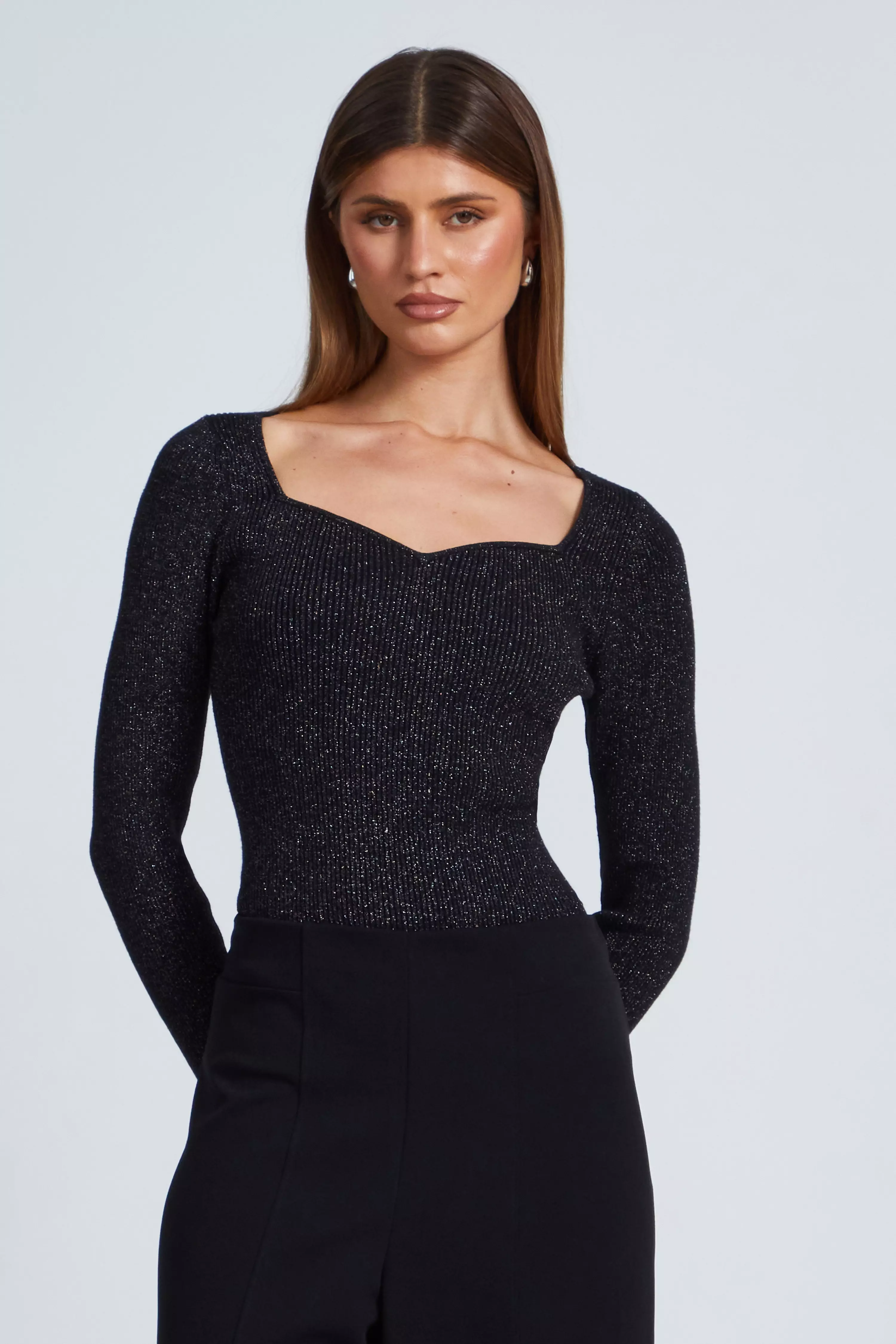 Black Metallic Glitter Jumper