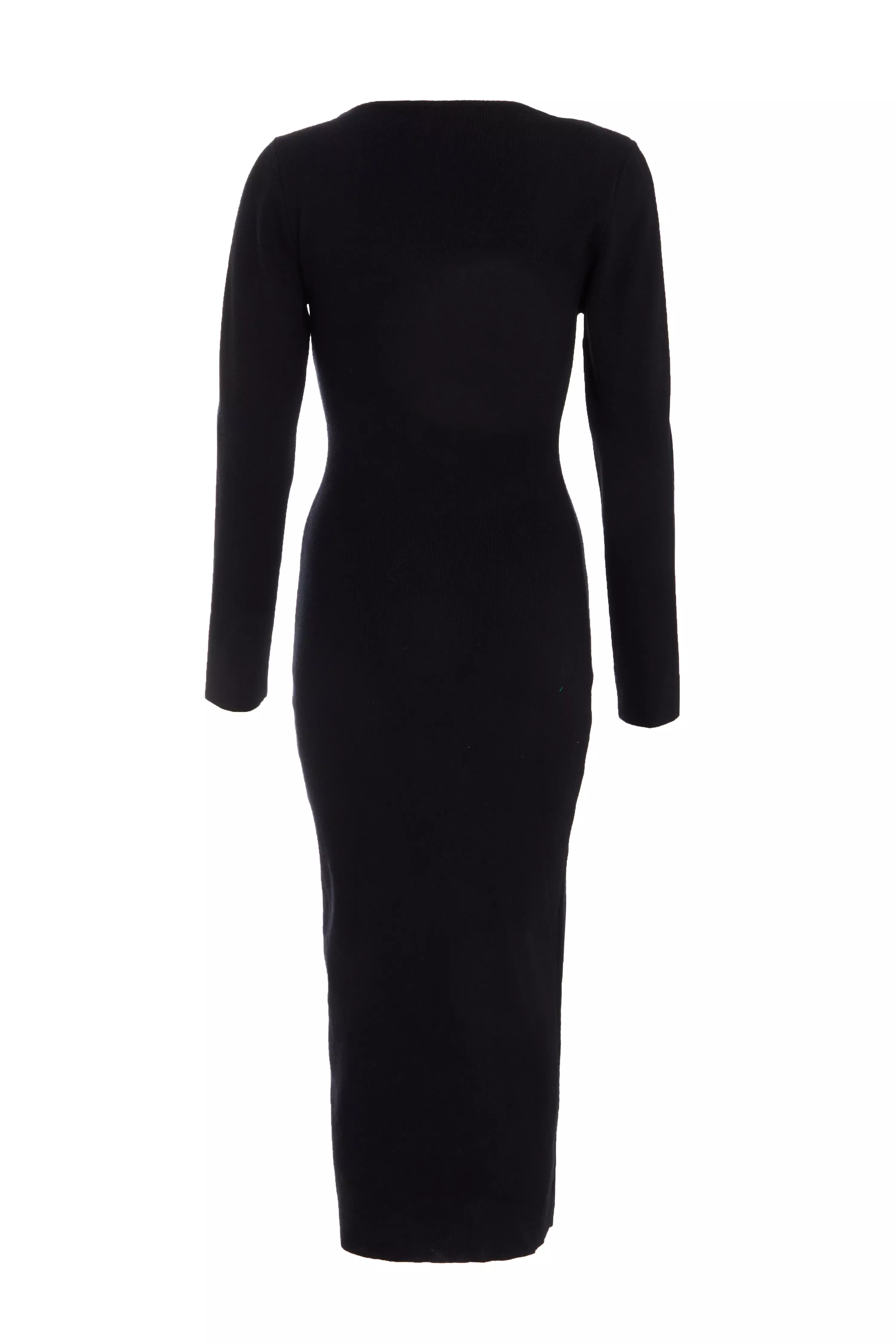 Black Diamante Trim Jumper Dress