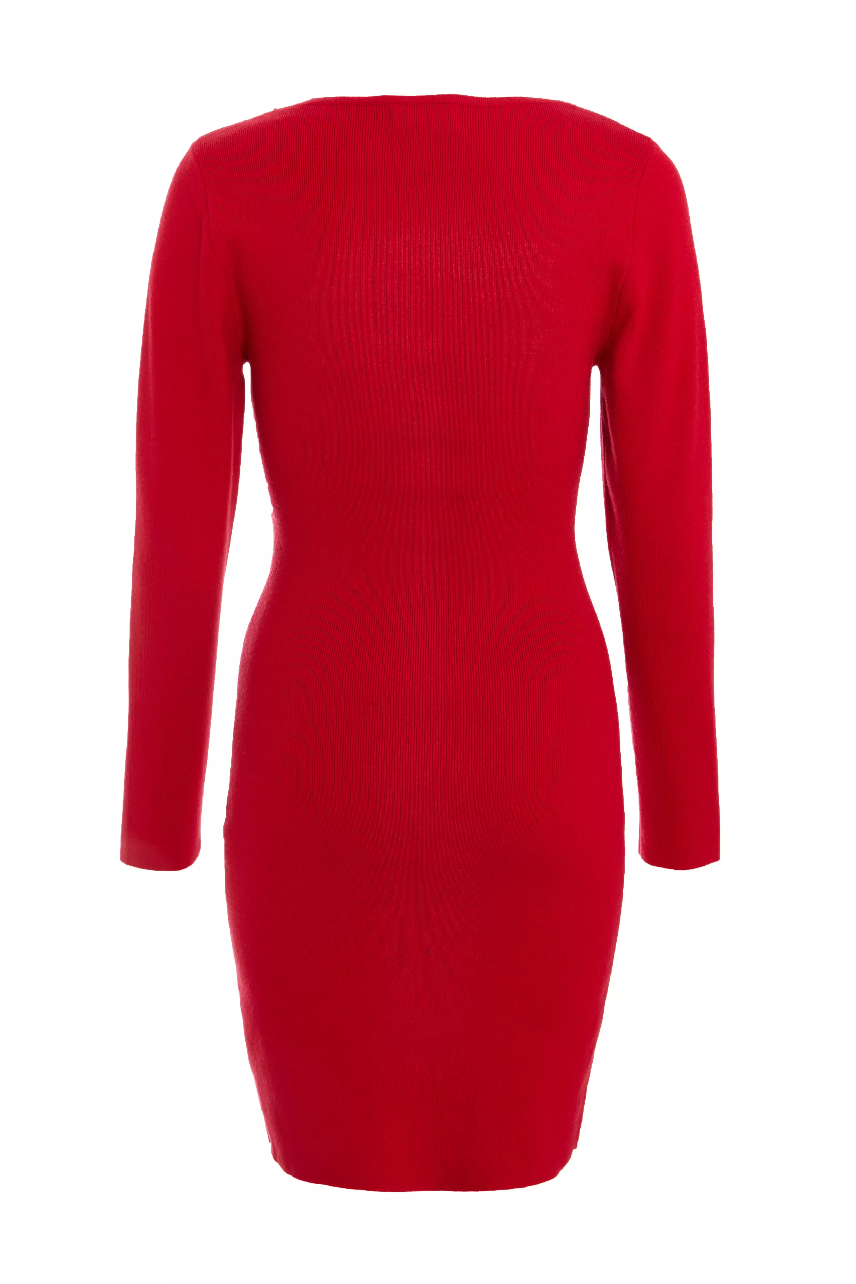 Red Diamante Trim Jumper Dress