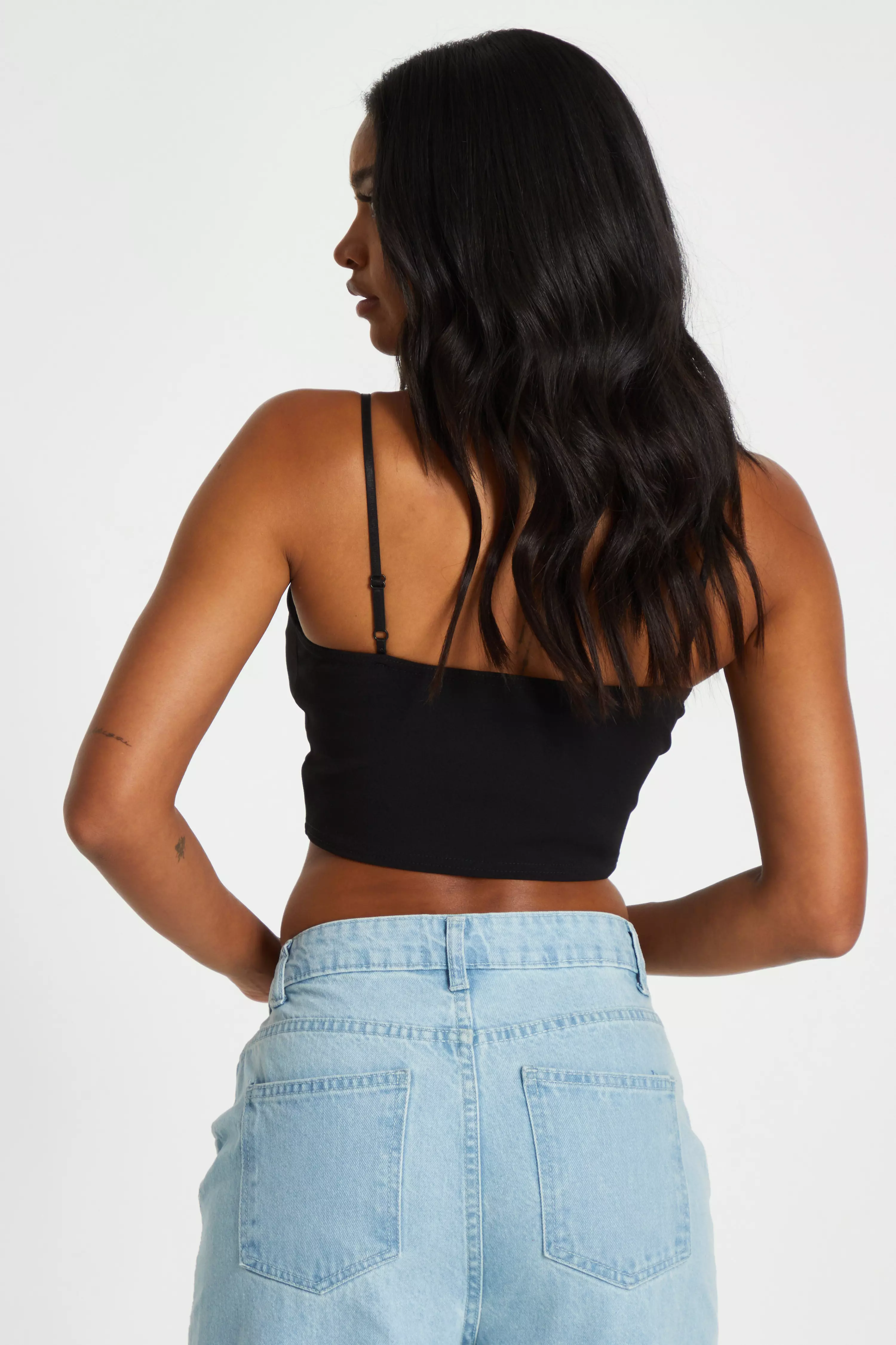 Black Gold Strappy Crop Top