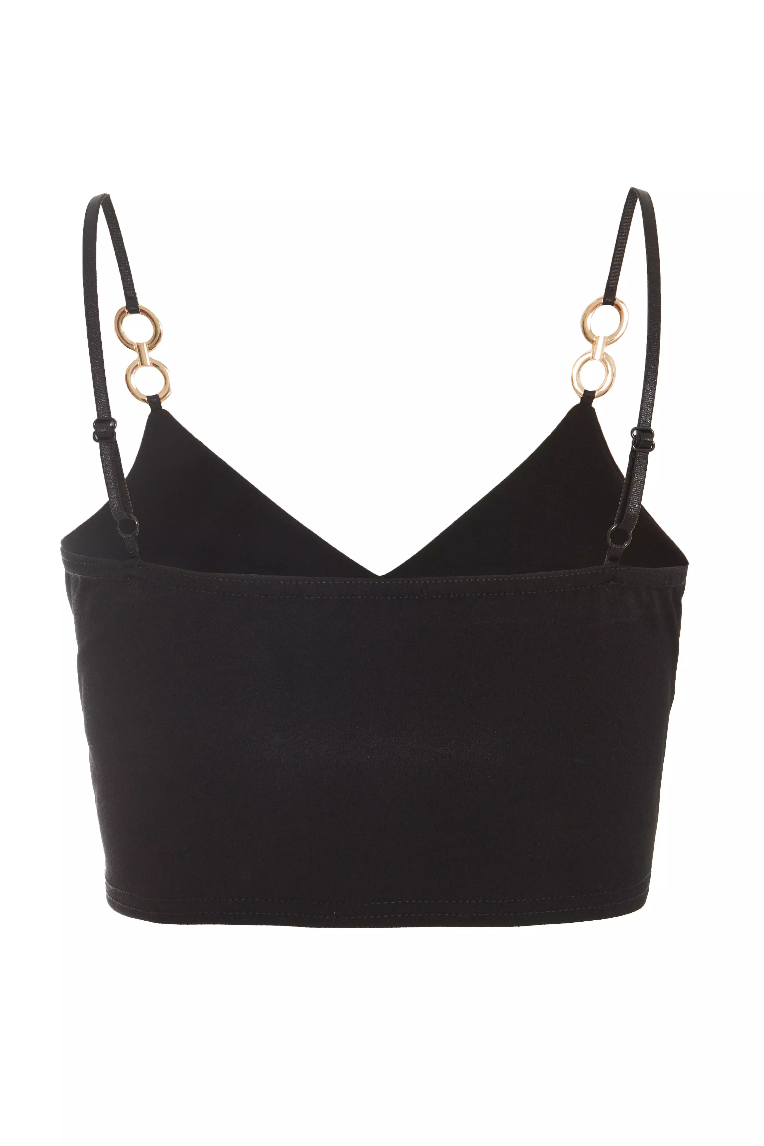 Black Gold Strappy Crop Top