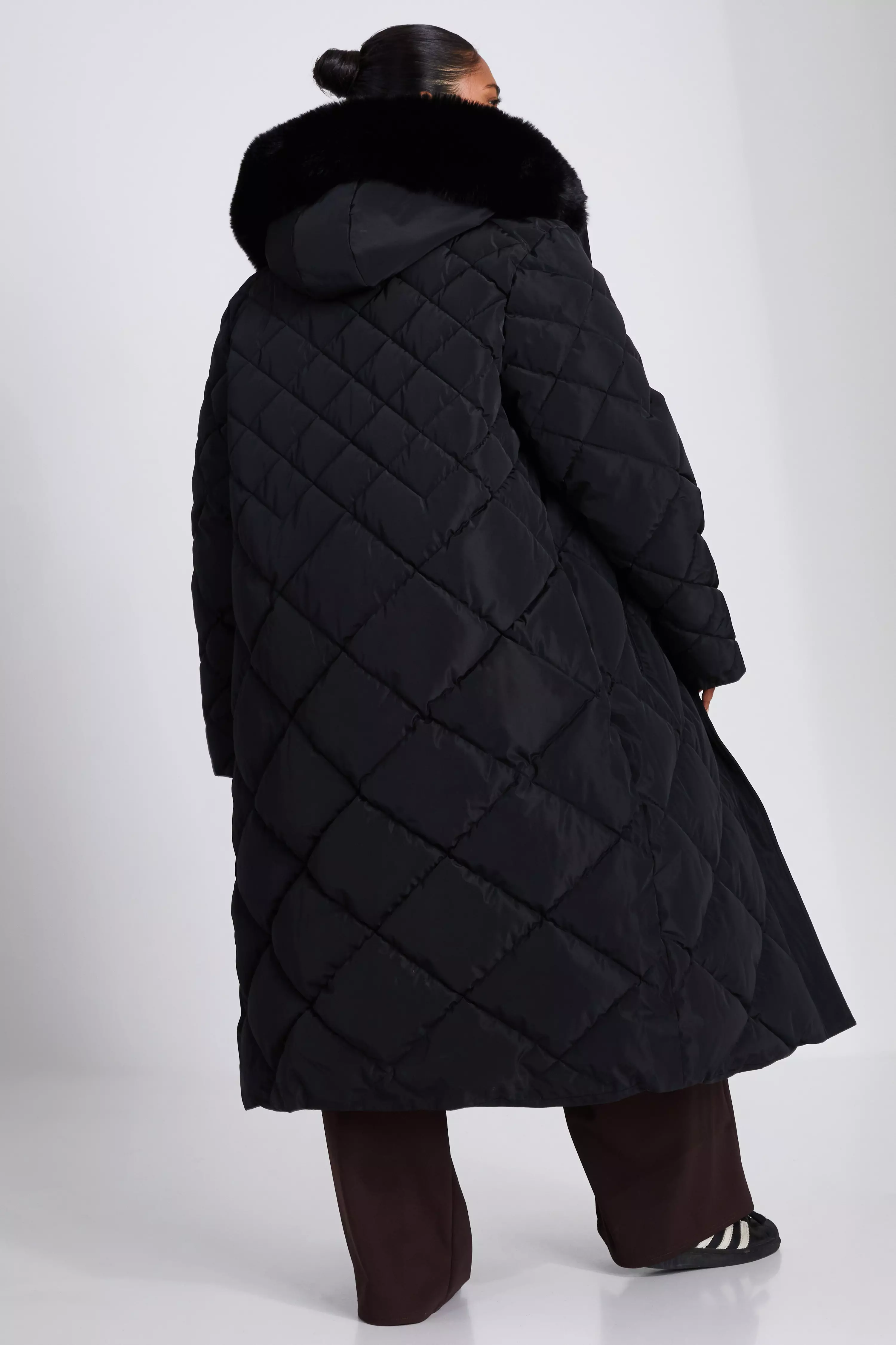 Curve Black Quilted Parka