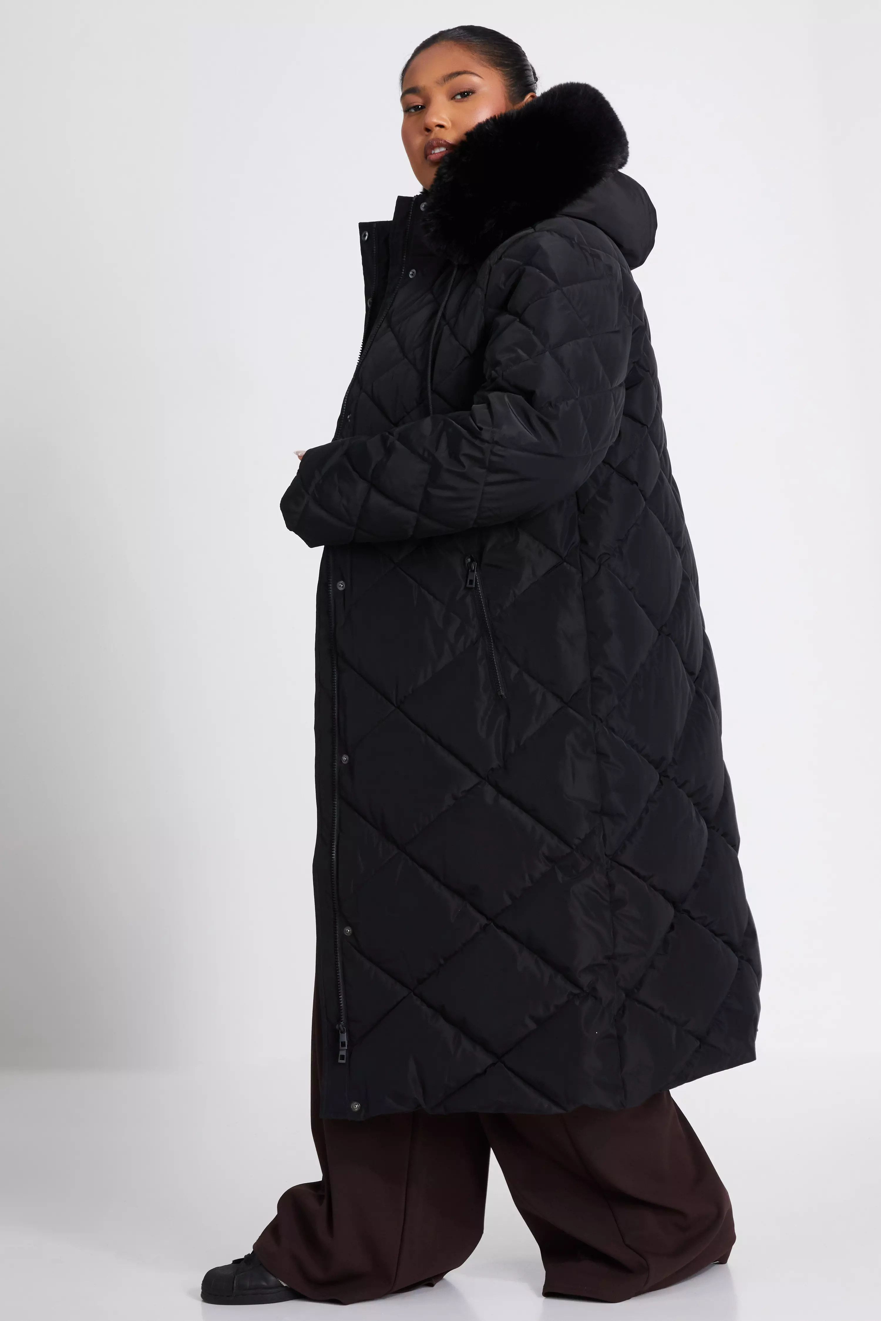 Curve Black Quilted Parka
