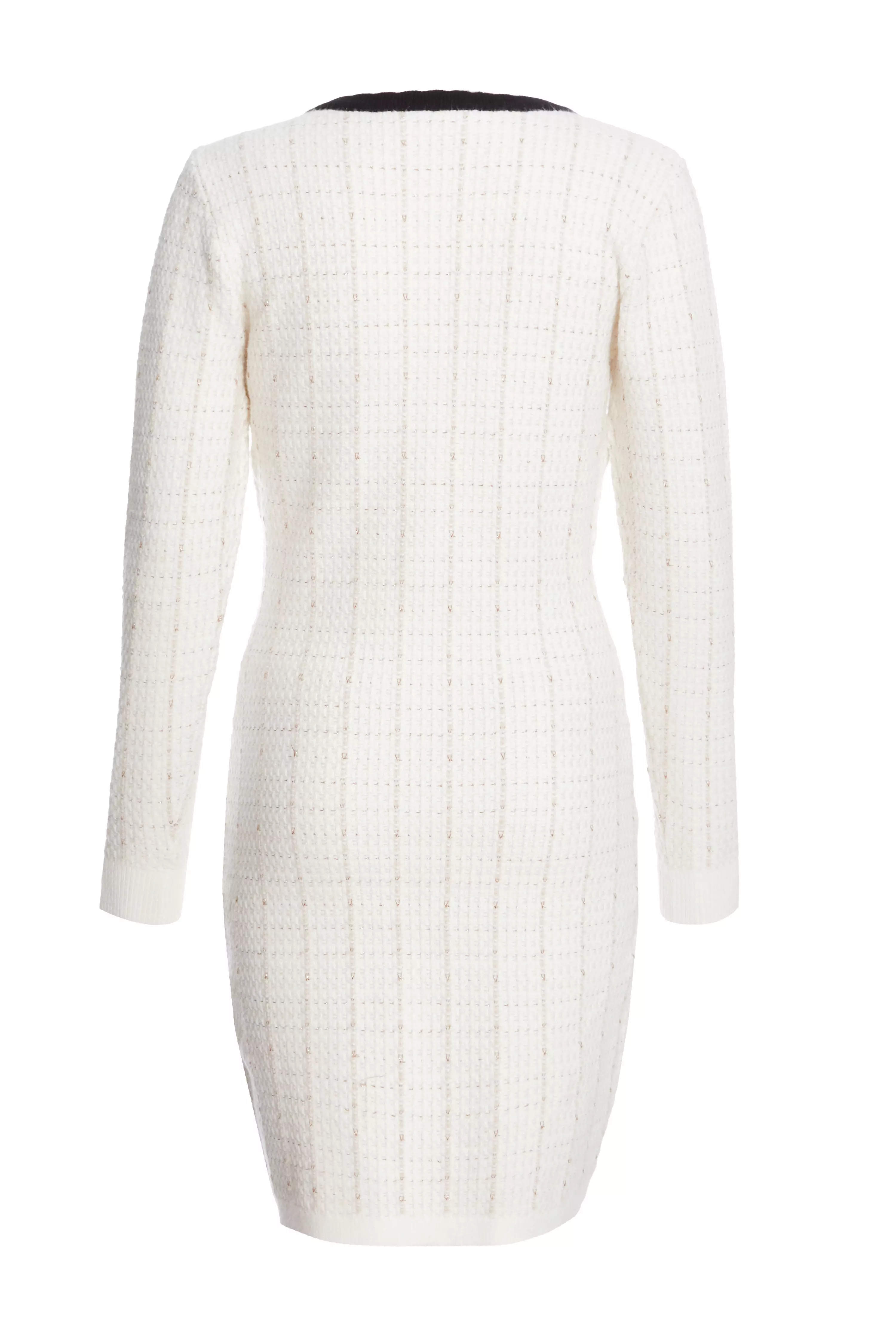 Cream Boucle Knit Jumper Dress