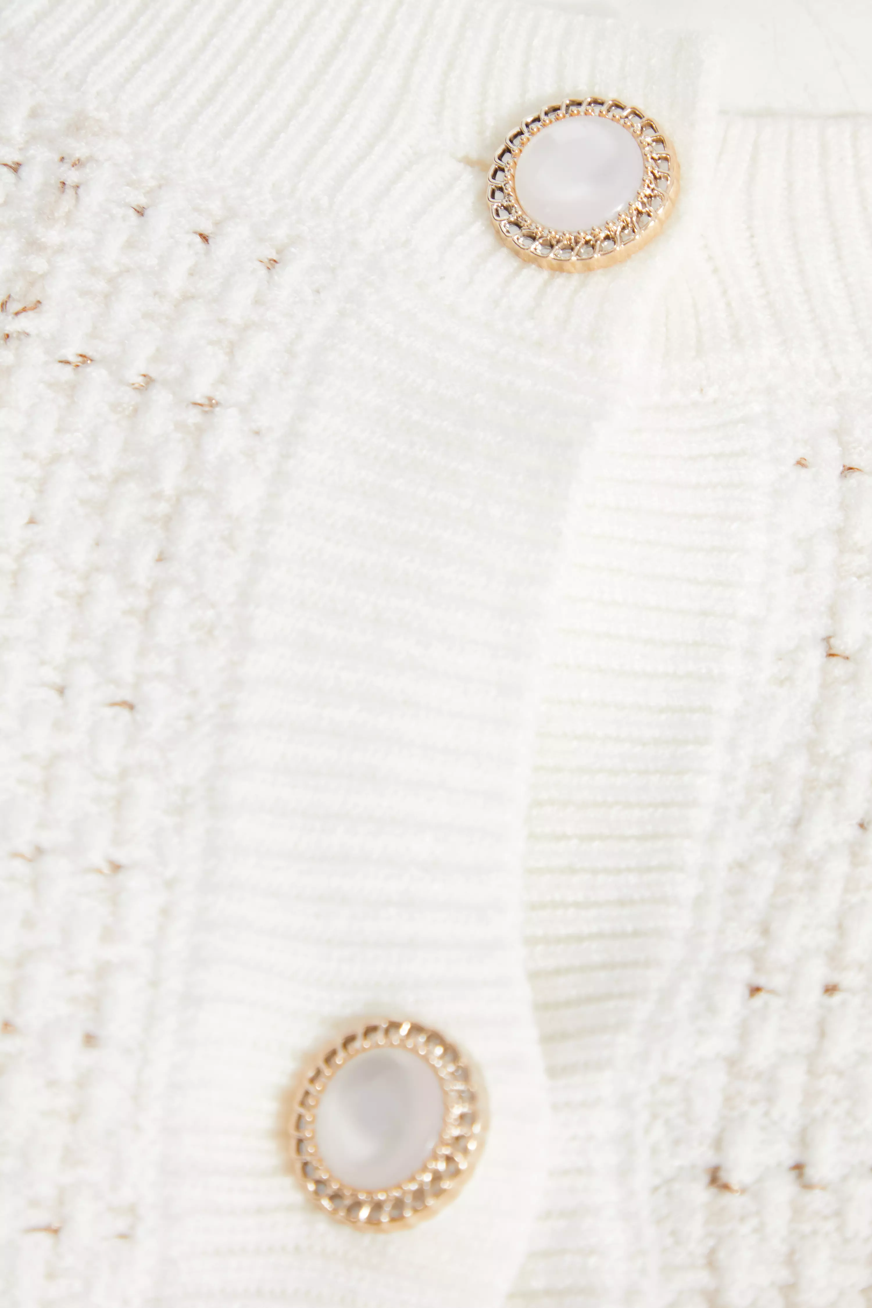 Cream Boucle Knit Cardigan