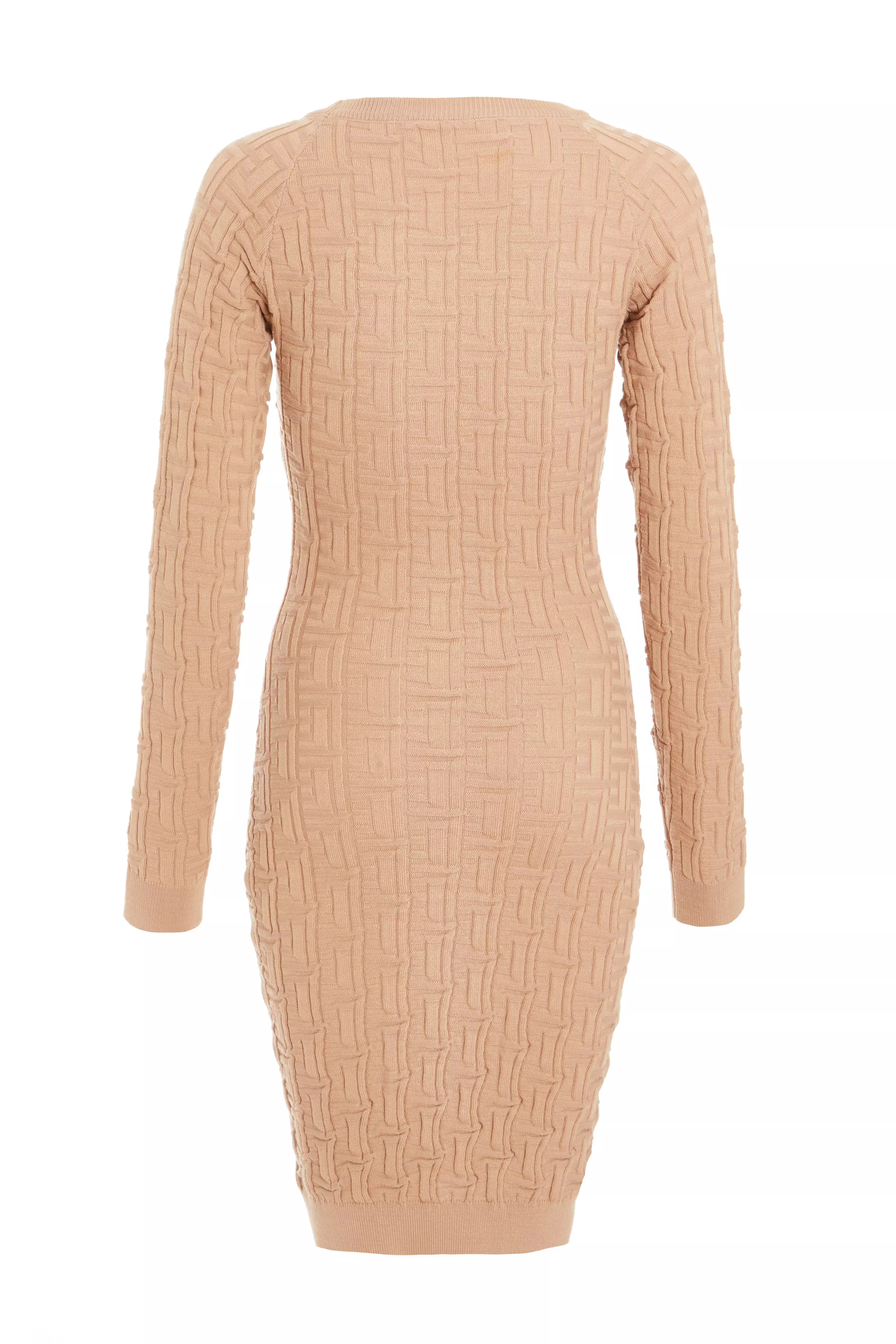 Stone Knitted Jacquard Mini Dress