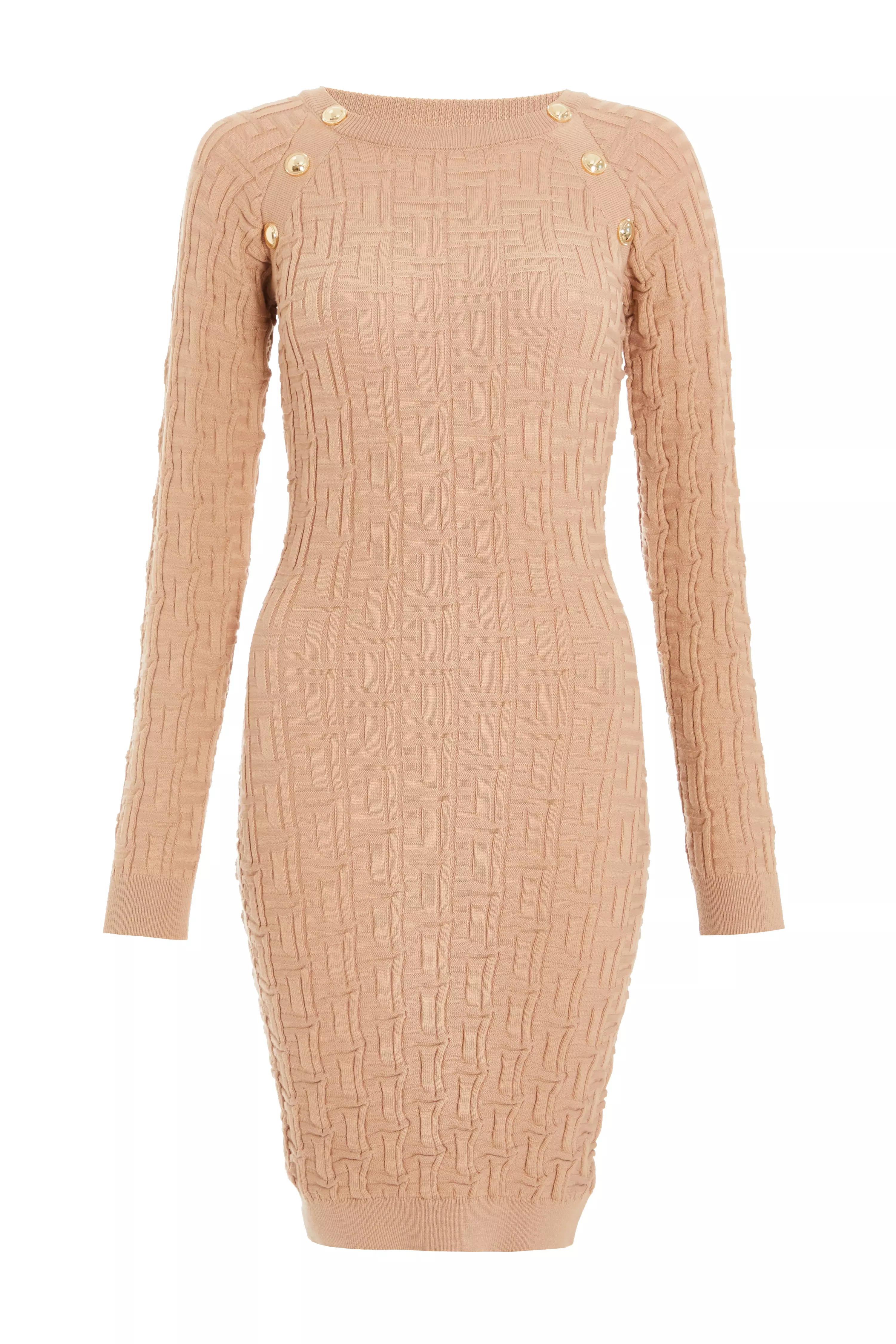 Stone Jacquard Knitted Mini Dress