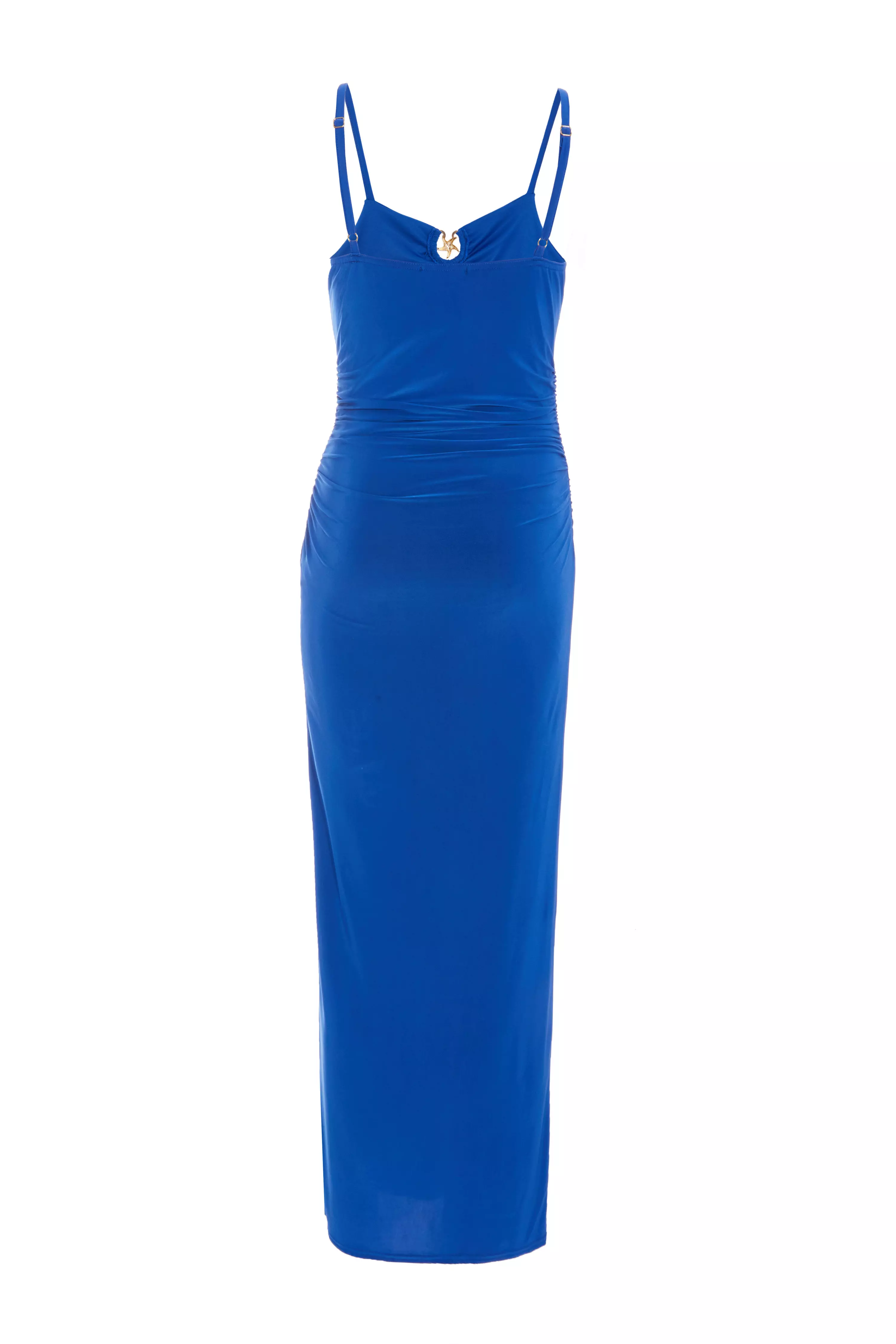 Royal Blue Ruched Maxi Dress