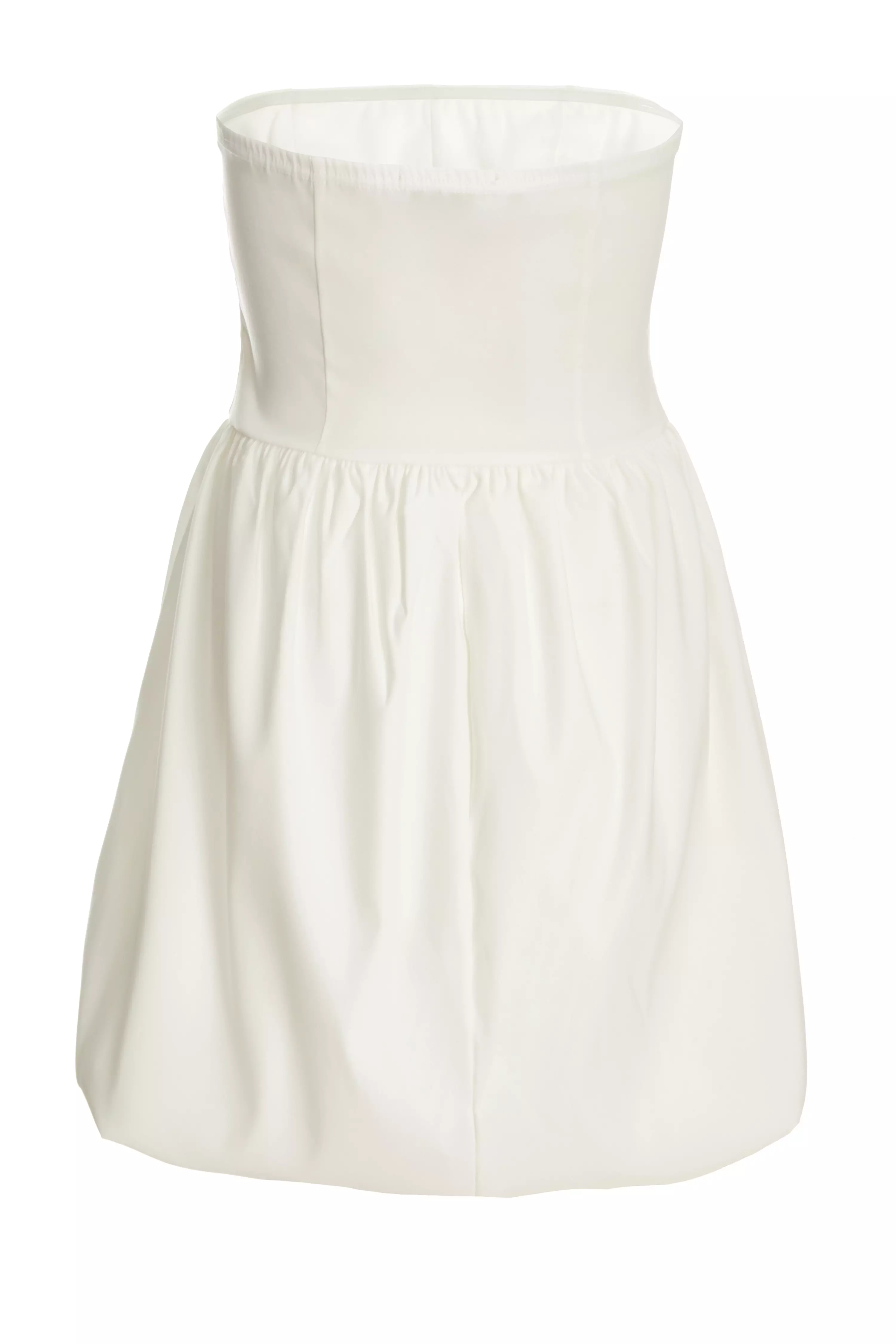 White Puff Ball Mini Dress