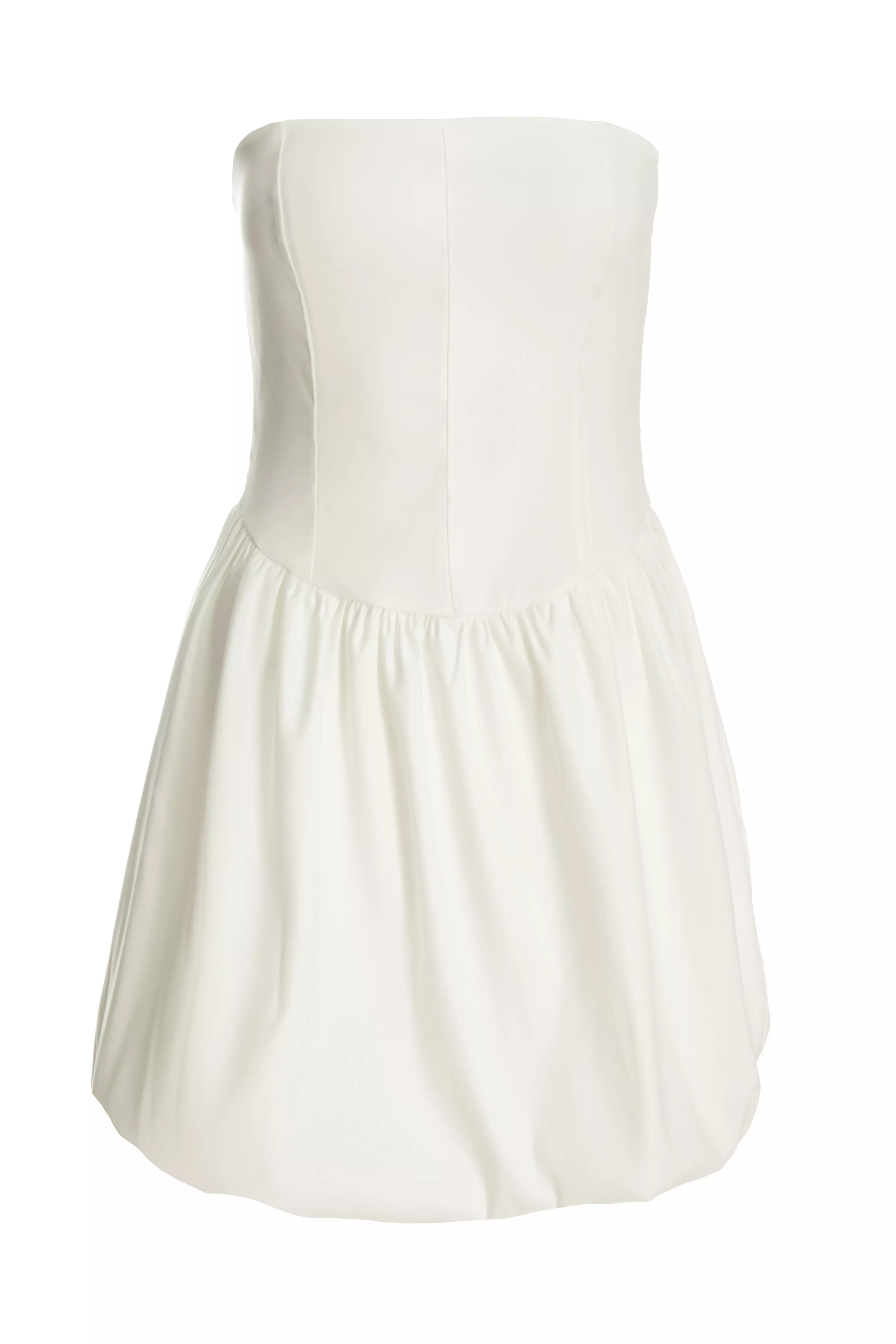 White Puff Ball Mini Dress