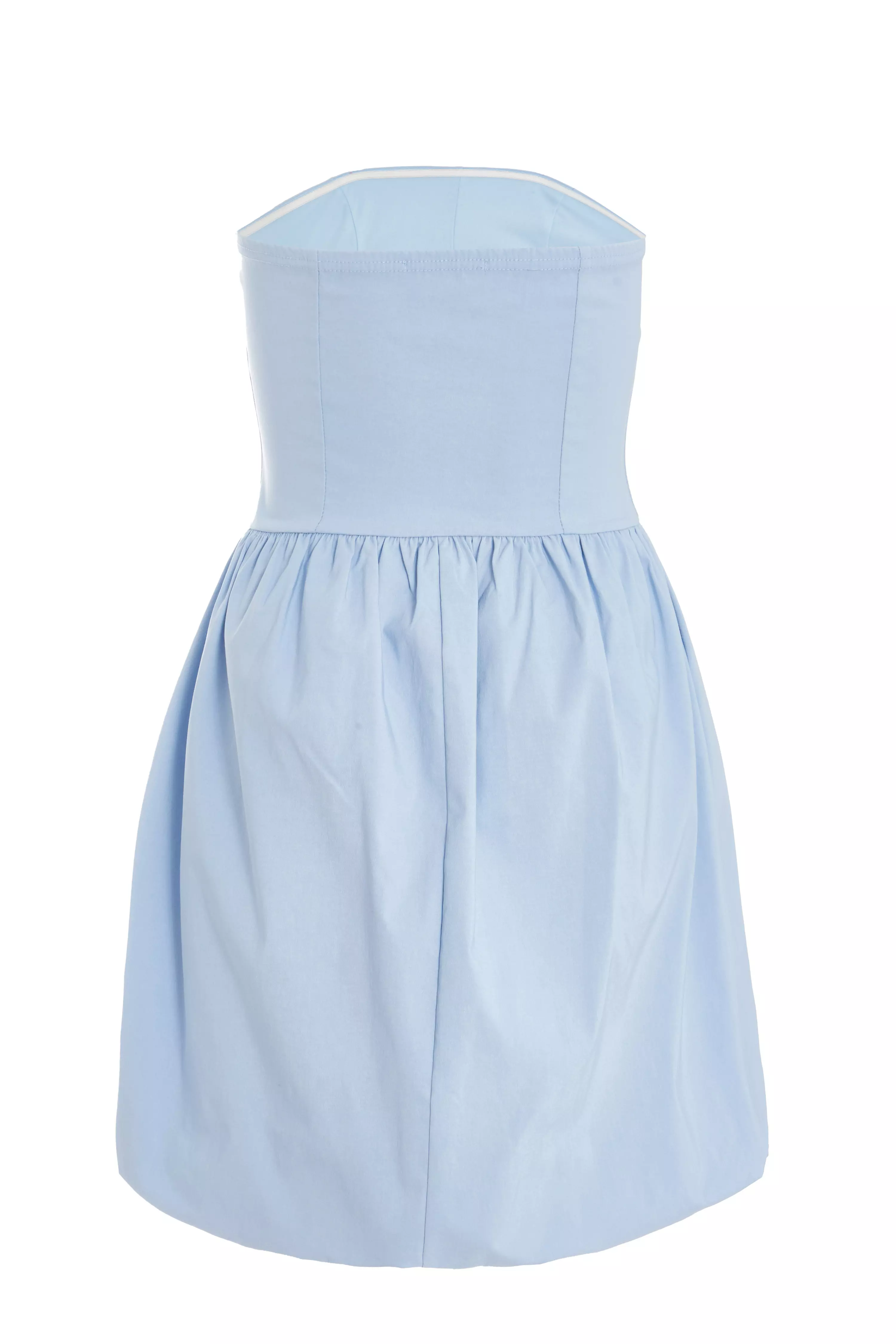 Light Blue Puff Ball Mini Dress