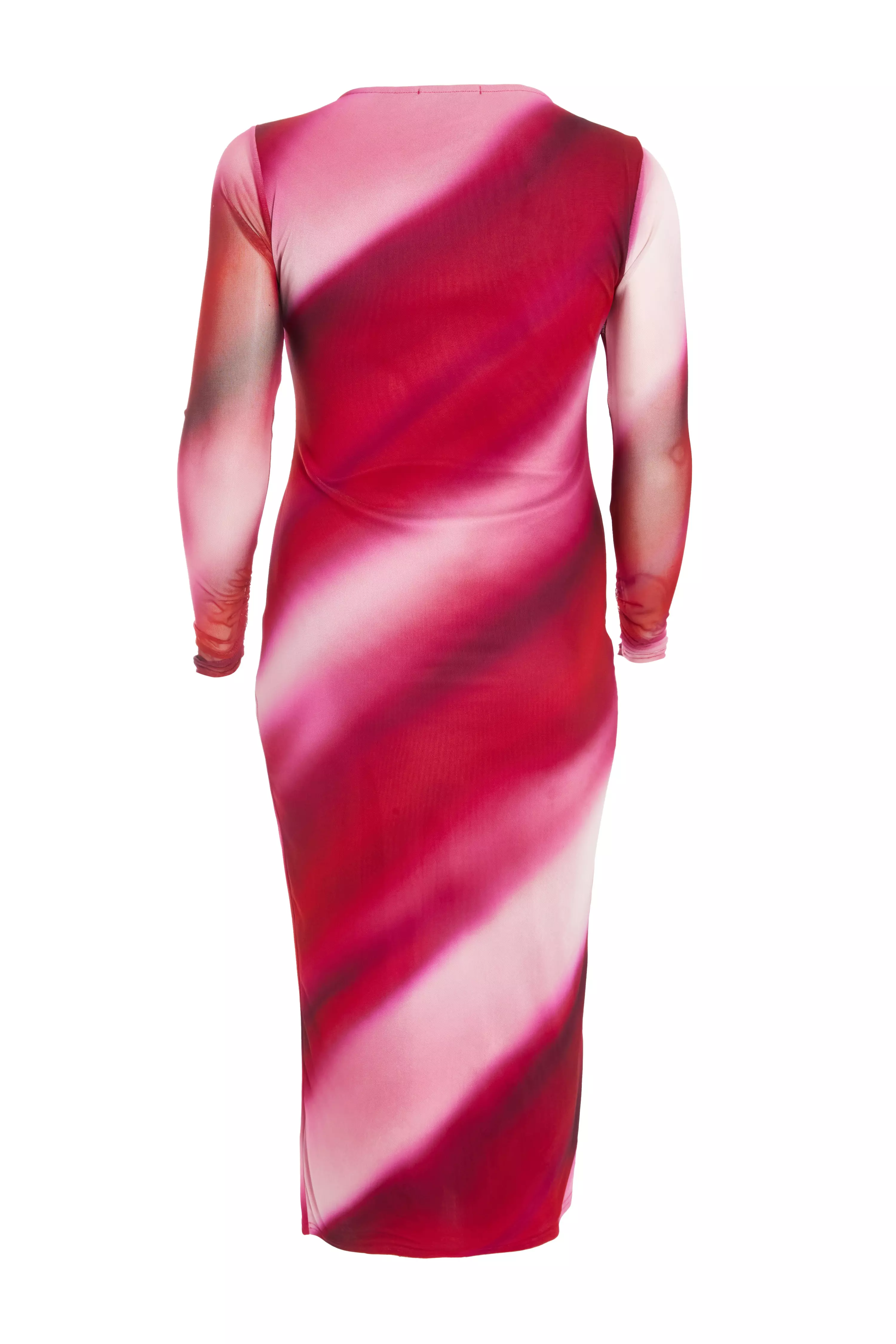 Curve Red Mesh Marble Midaxi Dress