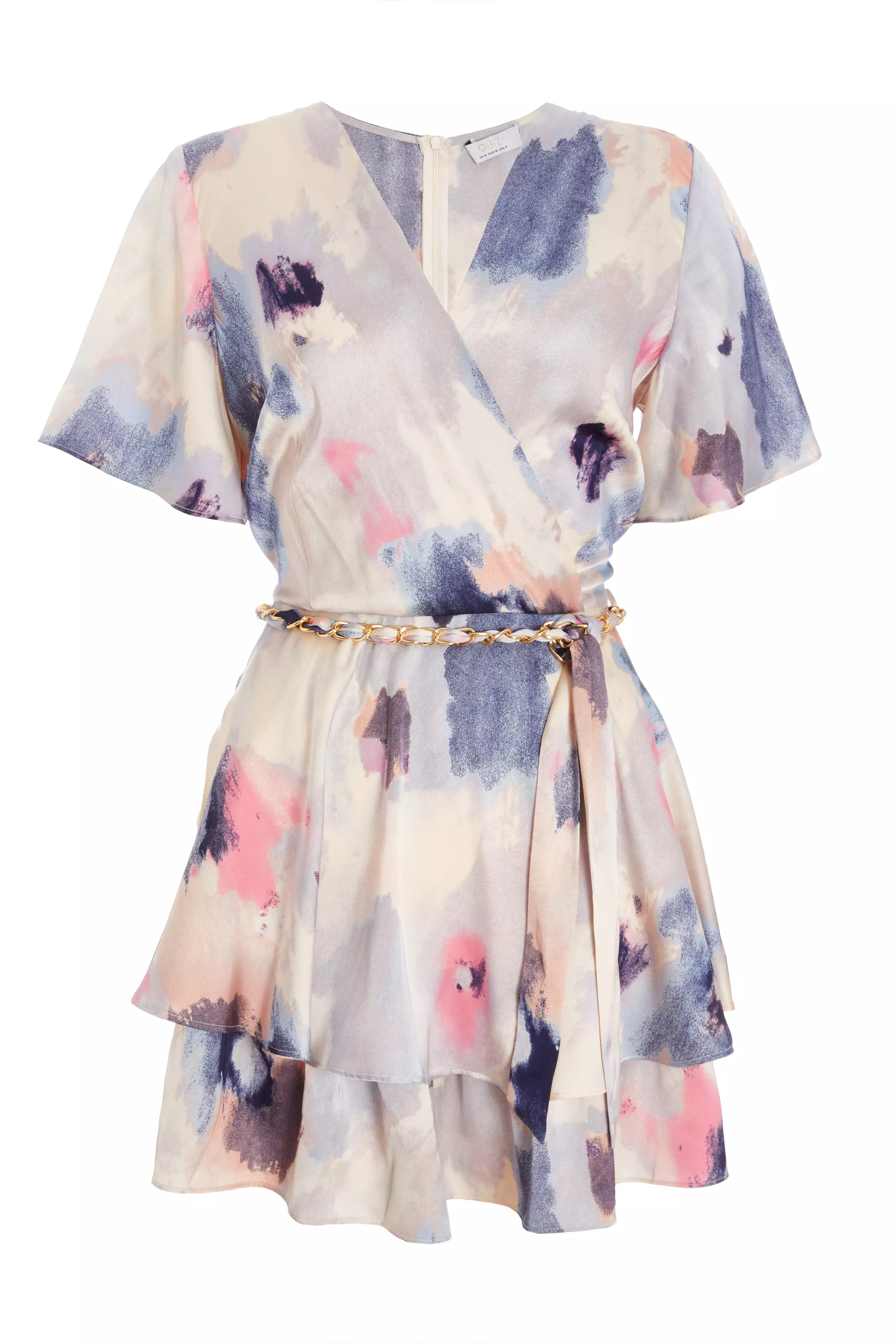 Marble Print Tiered Playsuit