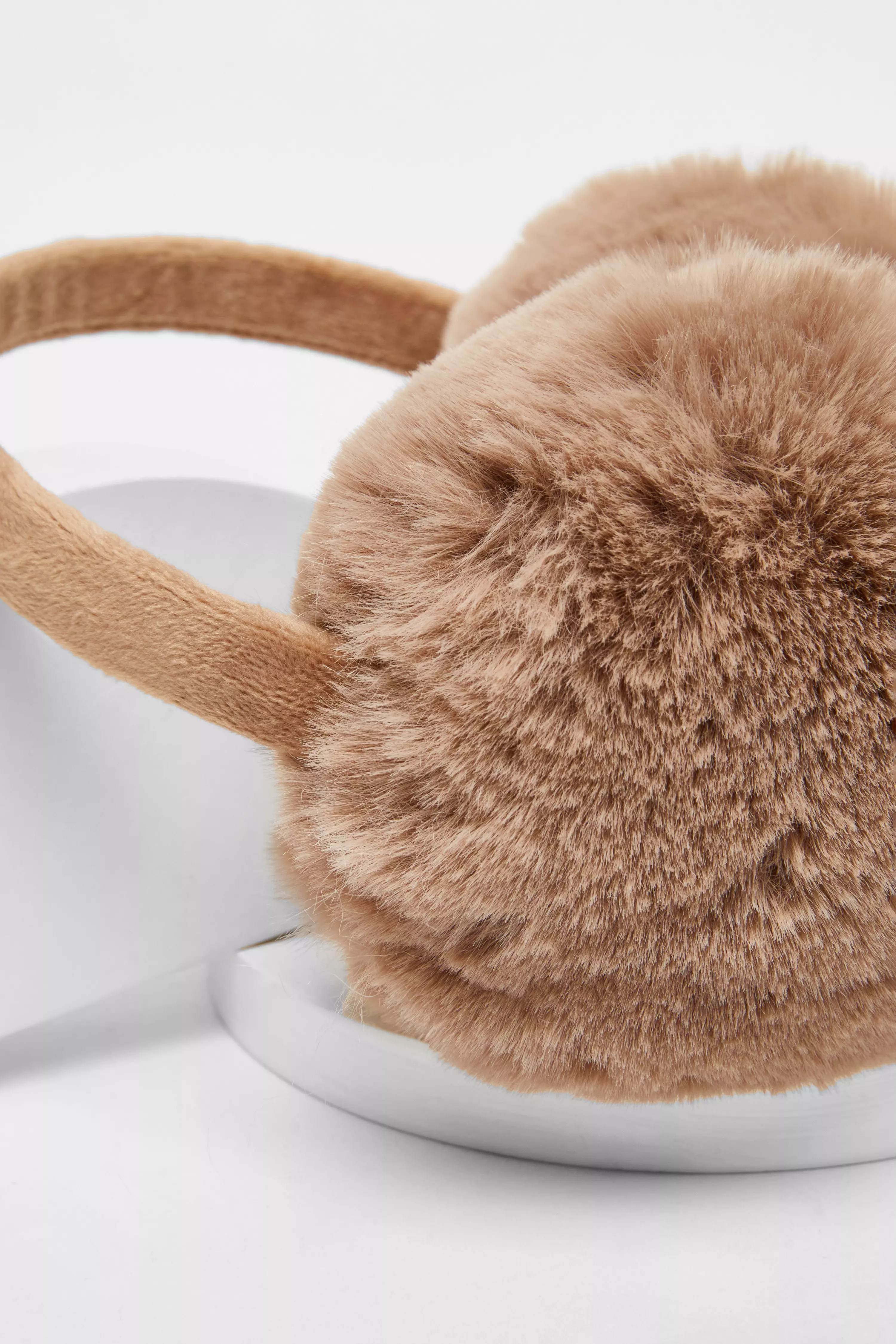 Beige Faux Fur Earmuffs