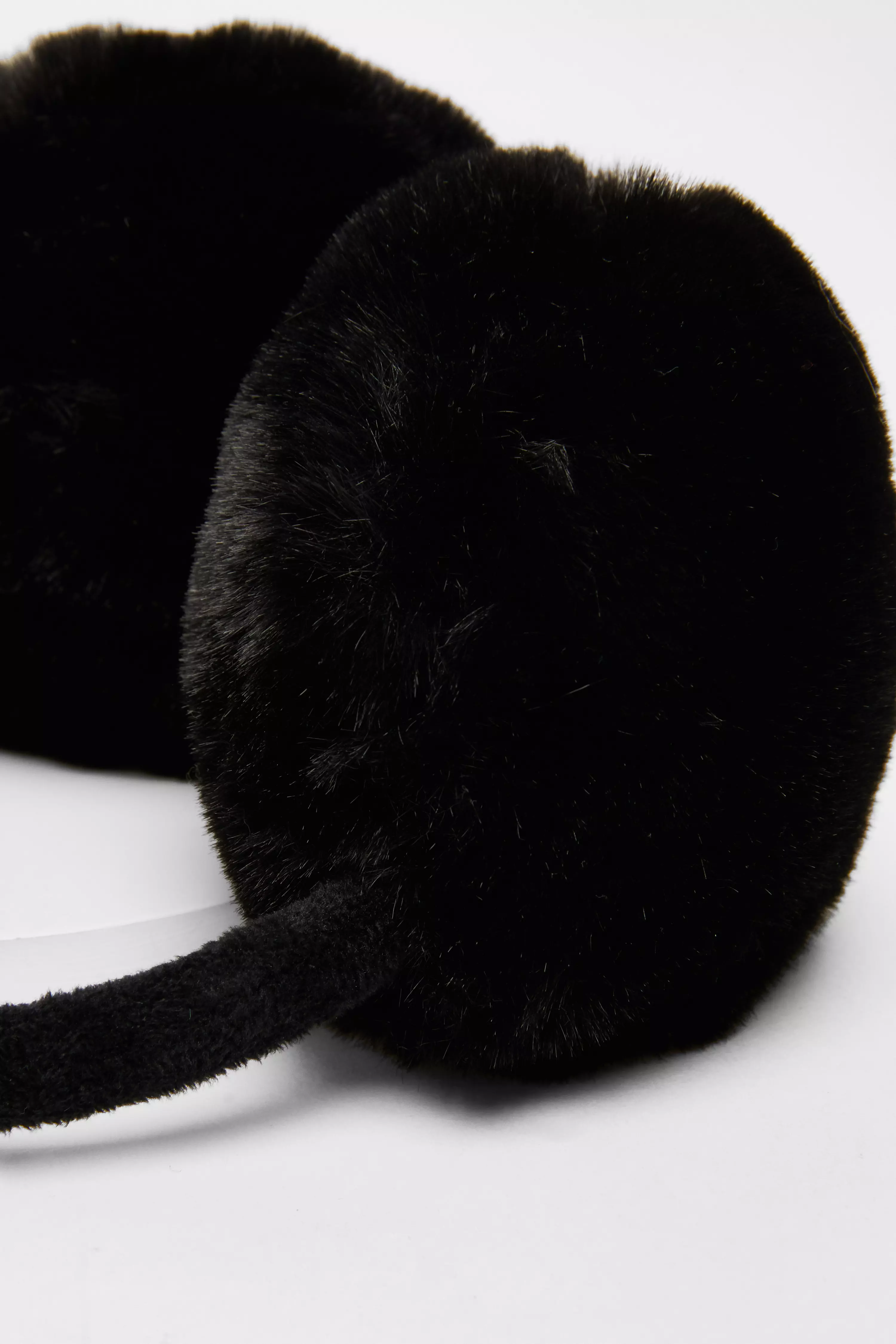 Black Faux Fur Earmuffs