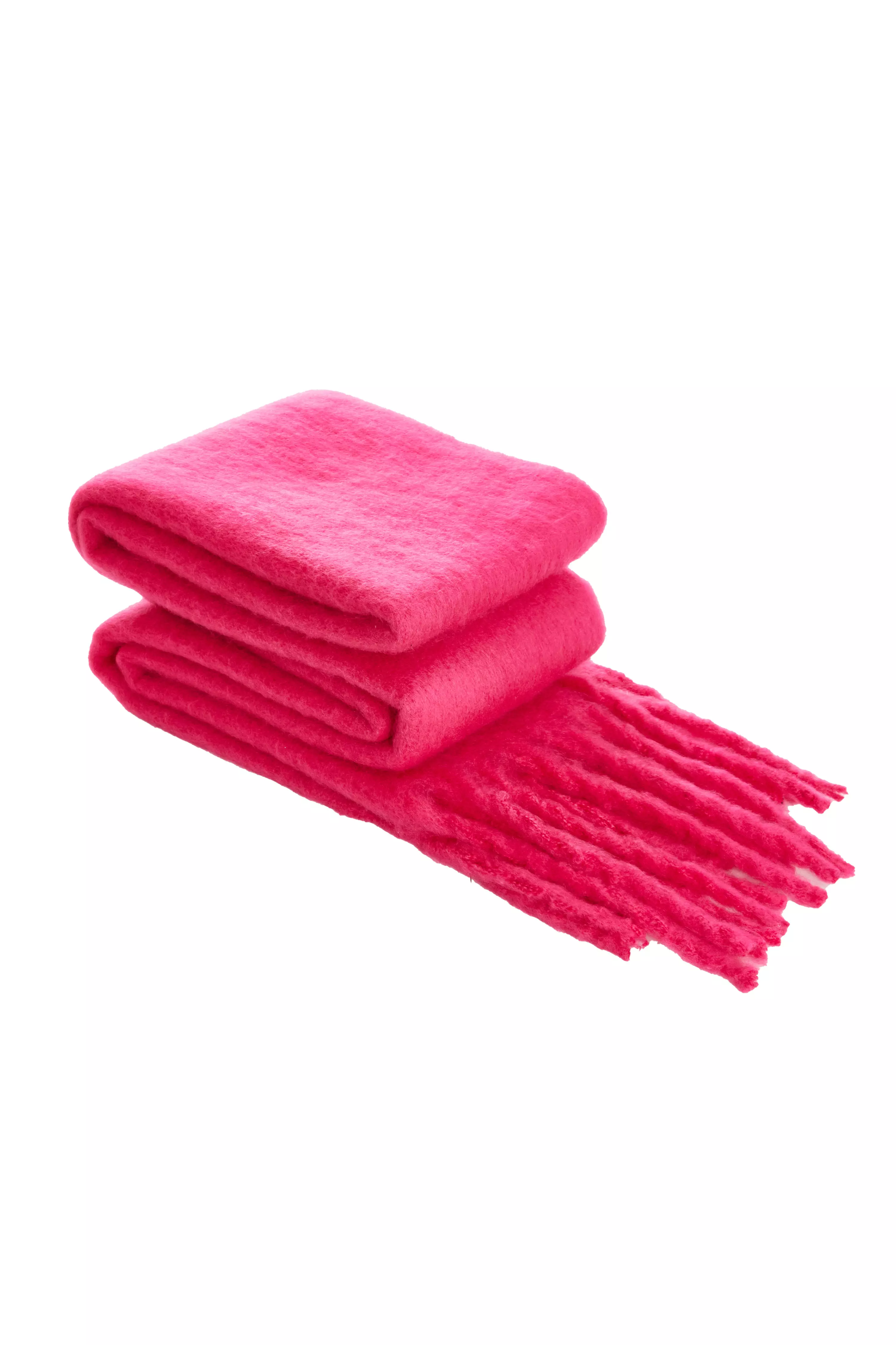 Fuchsia Tassel Scarf