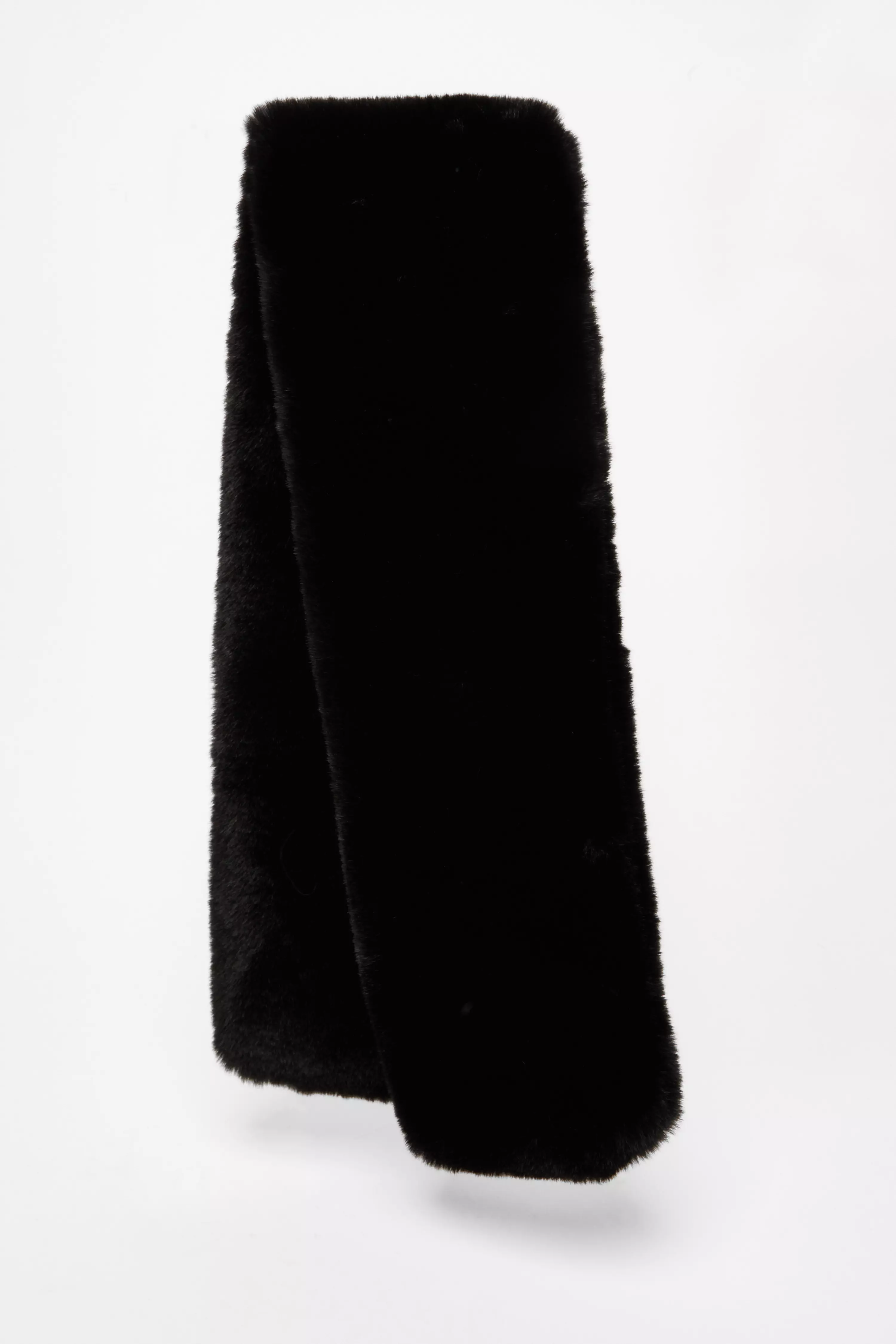 Black Faux Fur Scarf