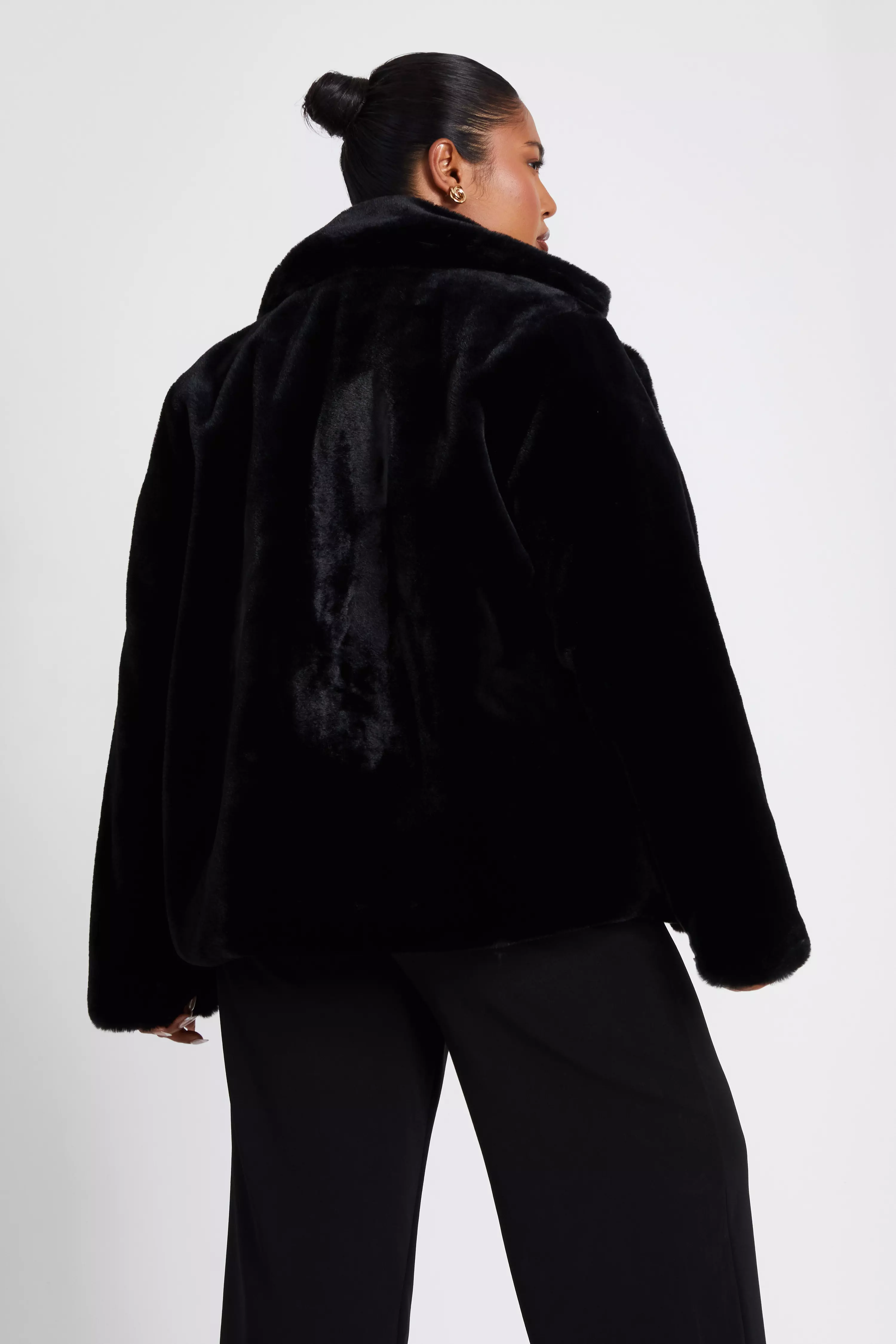 Curve Black Faux Fur Jacket