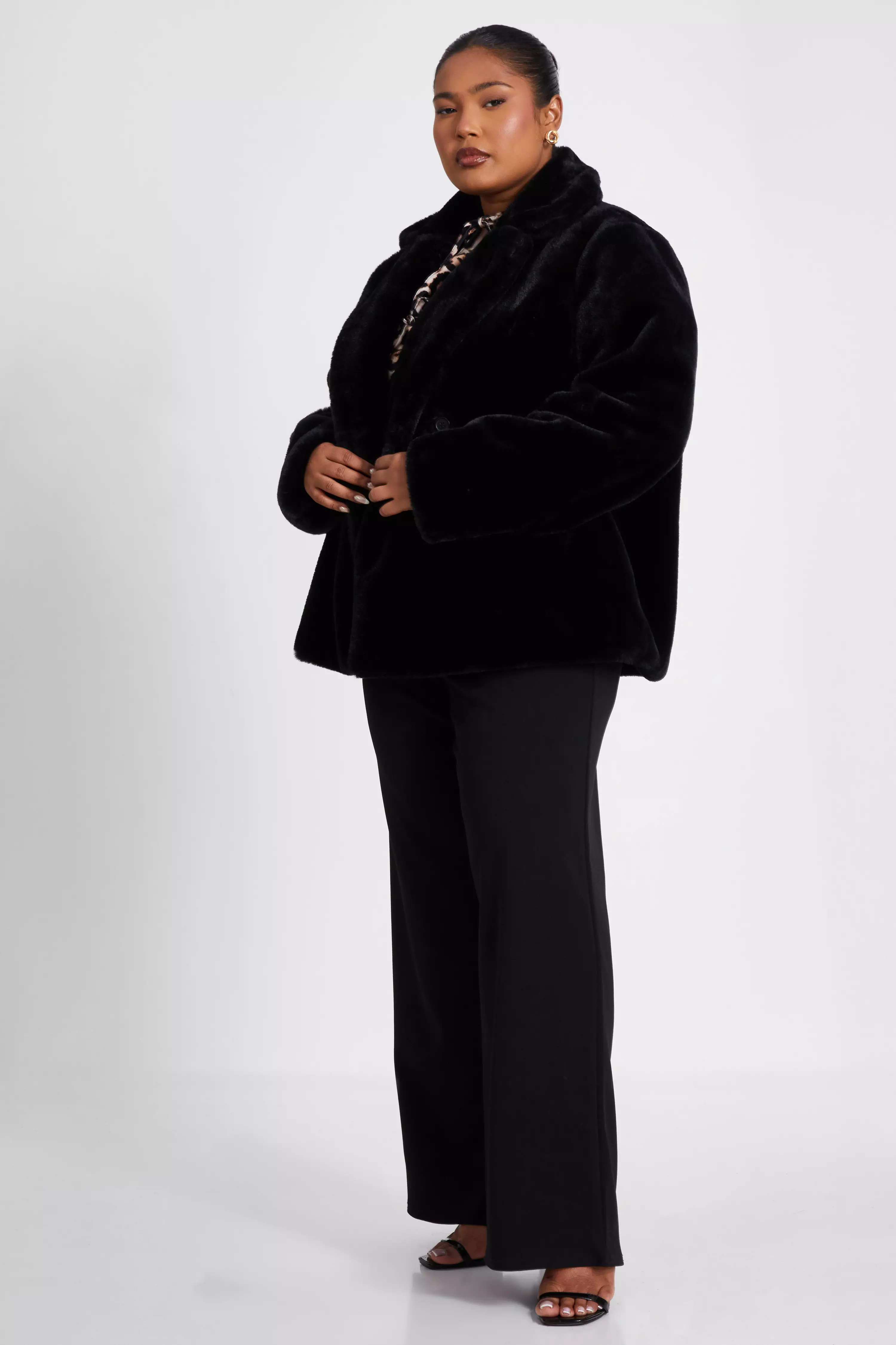 Curve Black Faux Fur Jacket