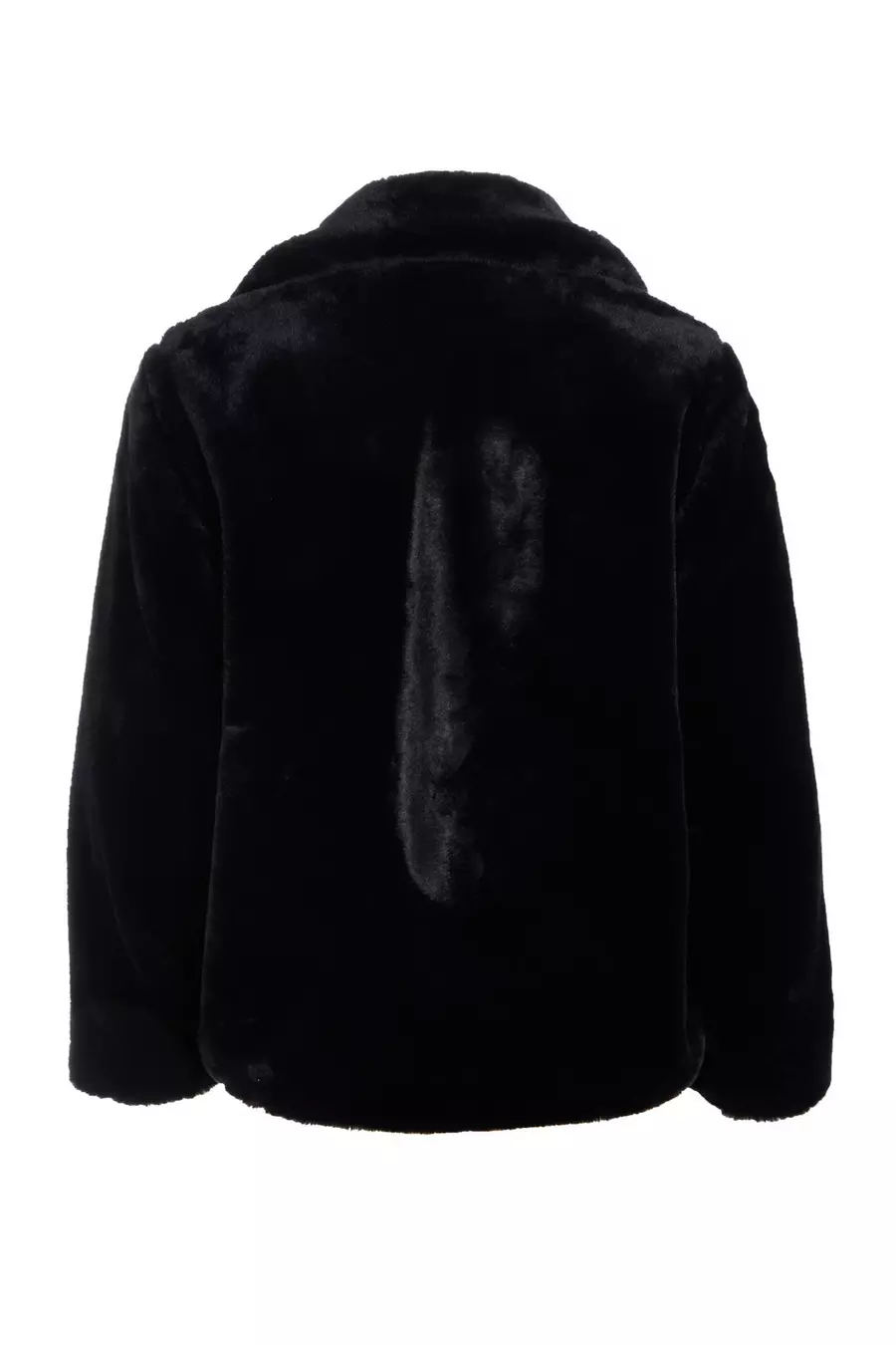 Quiz black fur coat best sale