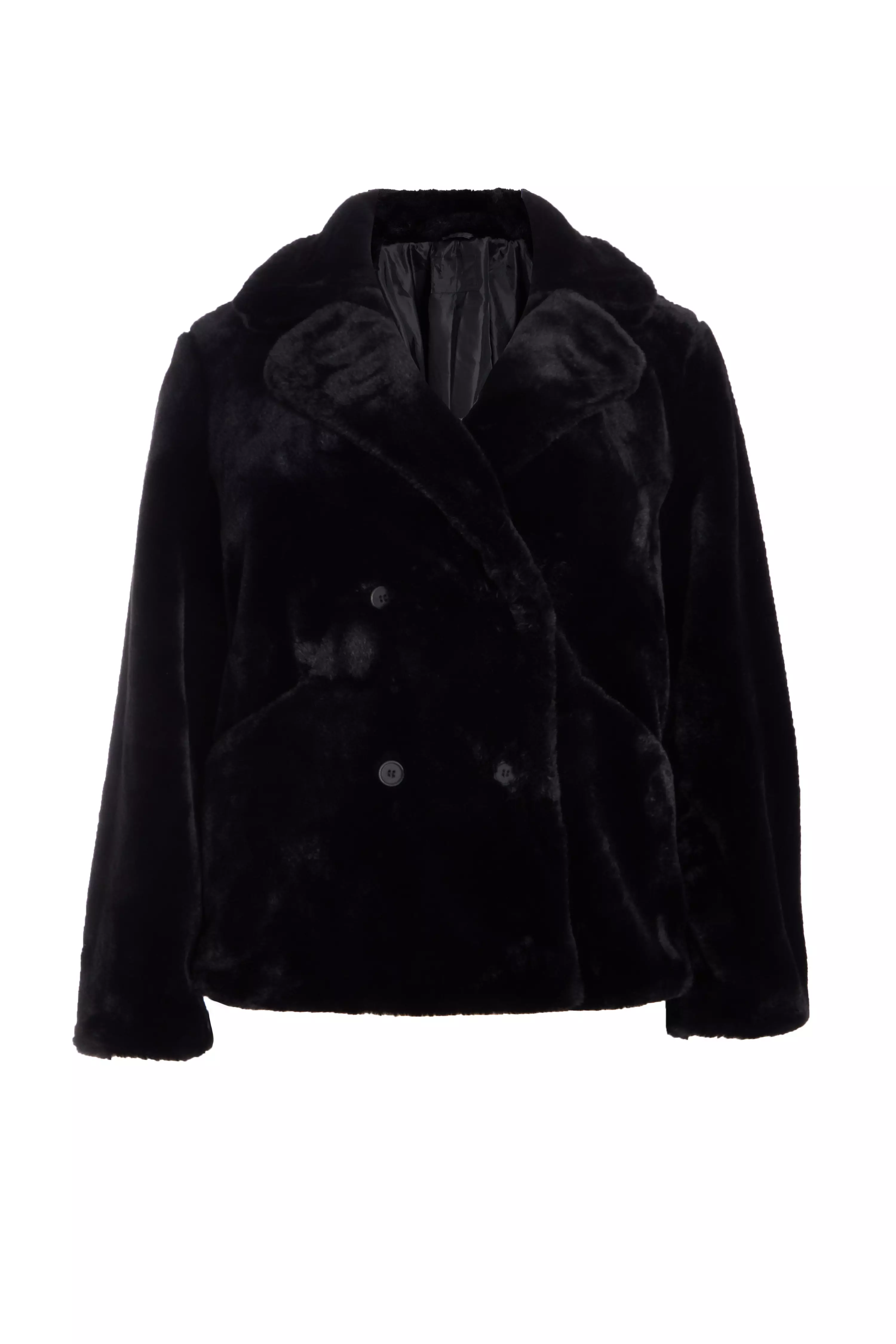 Curve Black Faux Fur Jacket