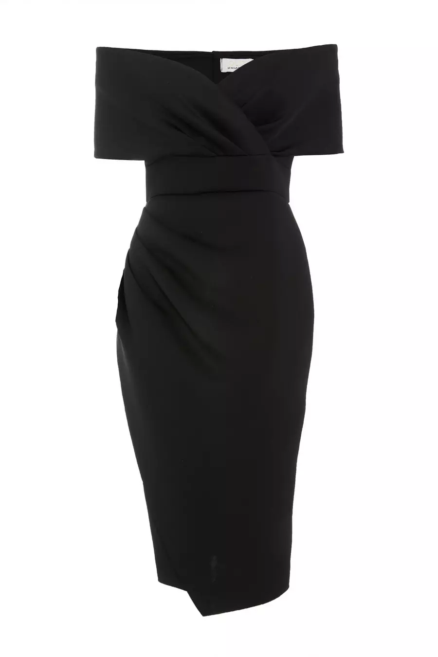 Black bardot wrap dress hotsell