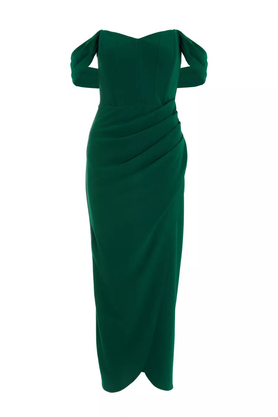 Quiz bottle green bardot dress best sale